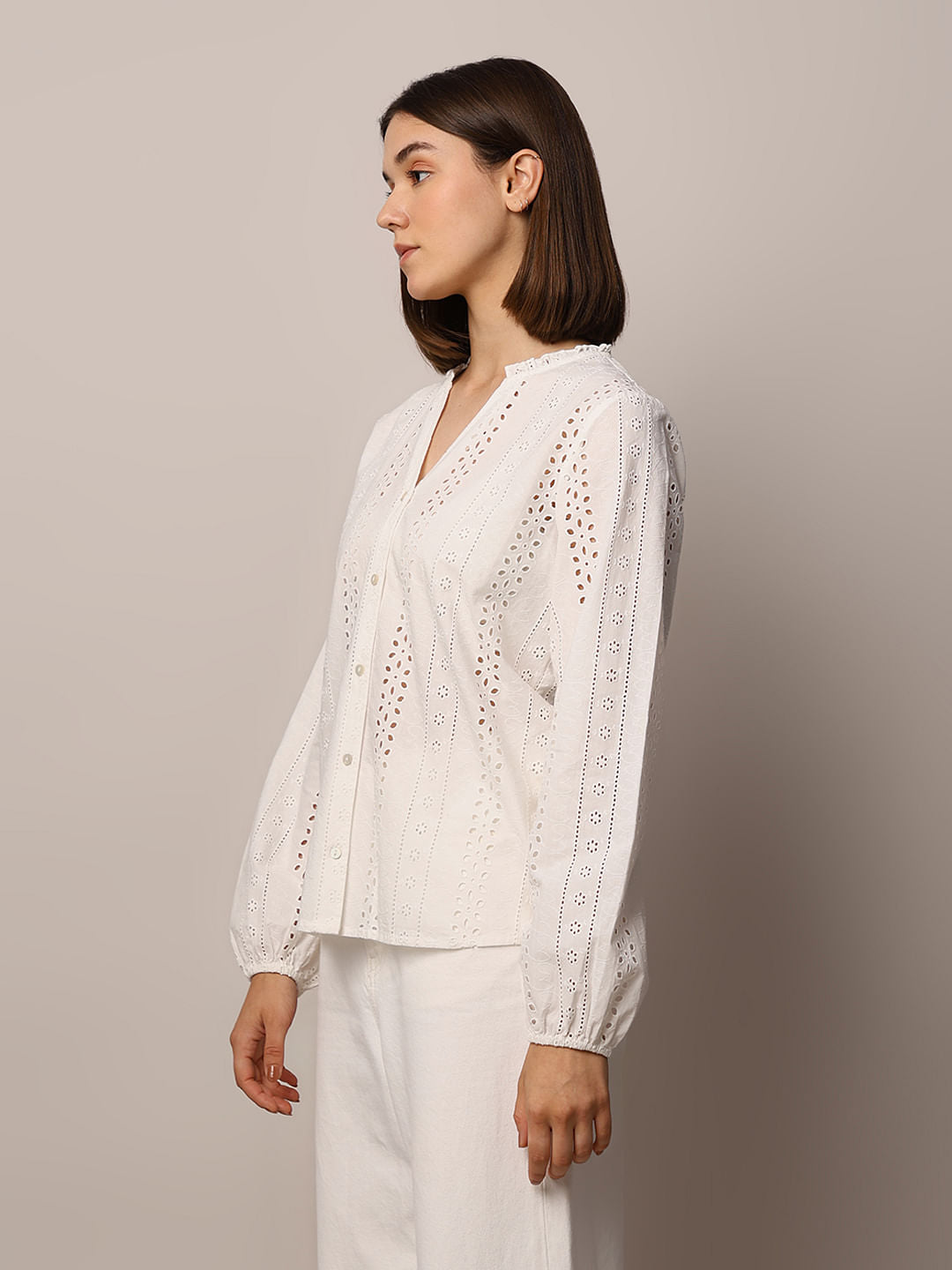 White Embroidered Shirt