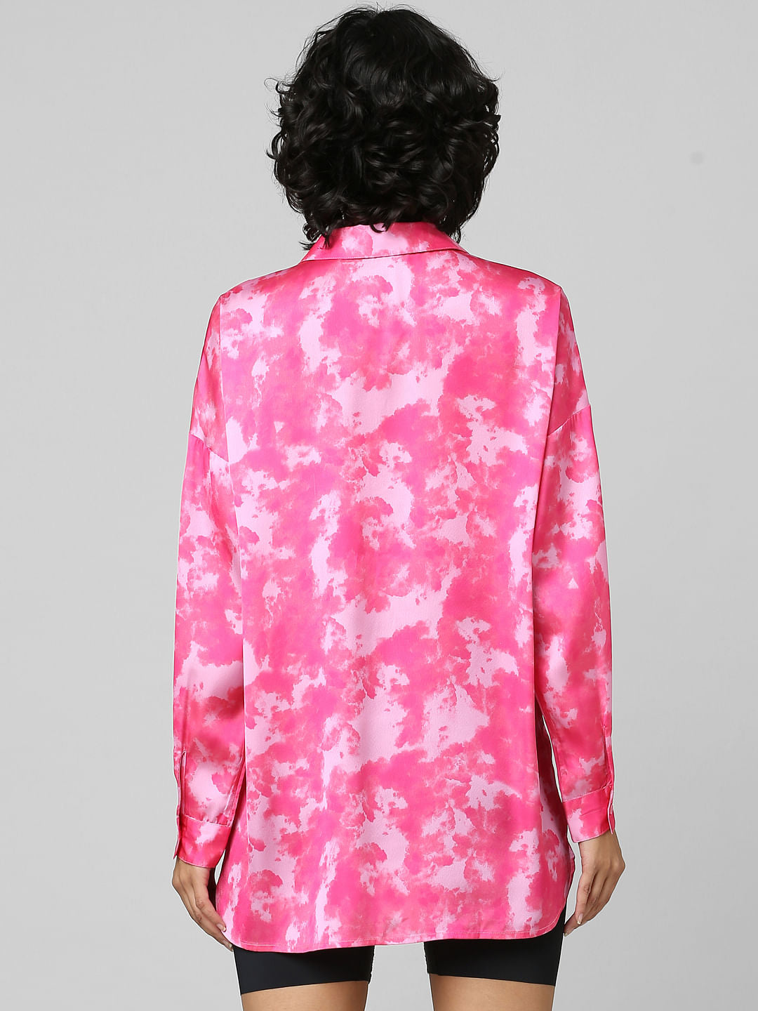 Pink Satin Long Shirt