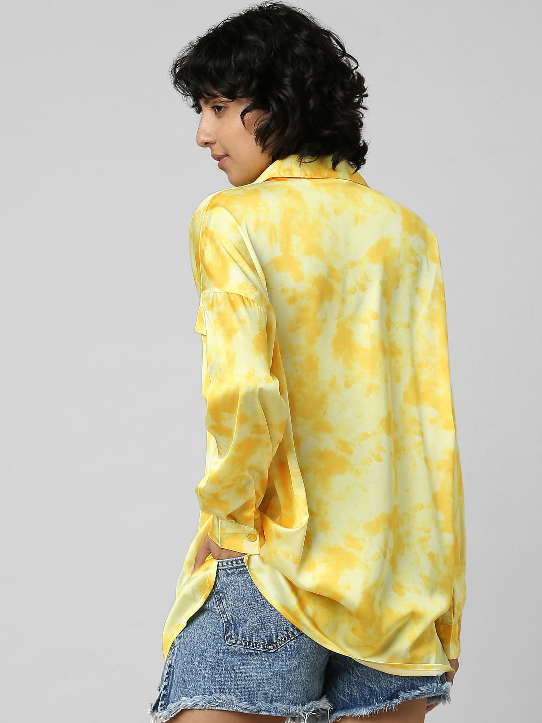 Yellow Satin Long Shirt
