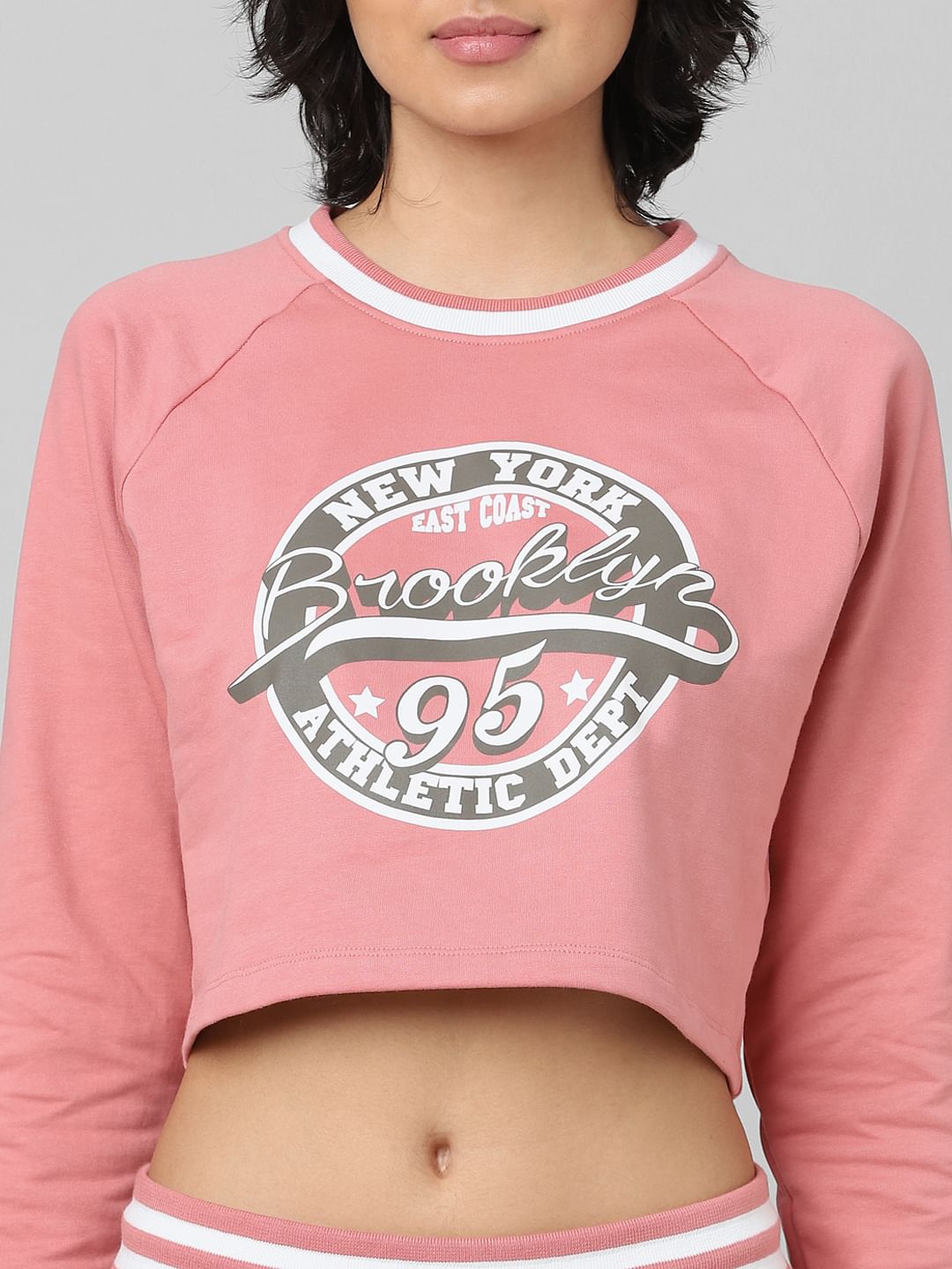 Pink Printed Co-Ord Sweatshirt