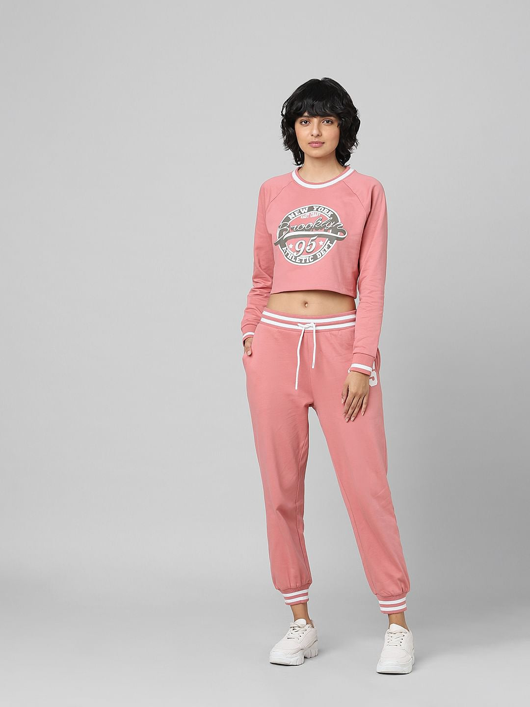 Pink Printed Co-Ord Sweatshirt