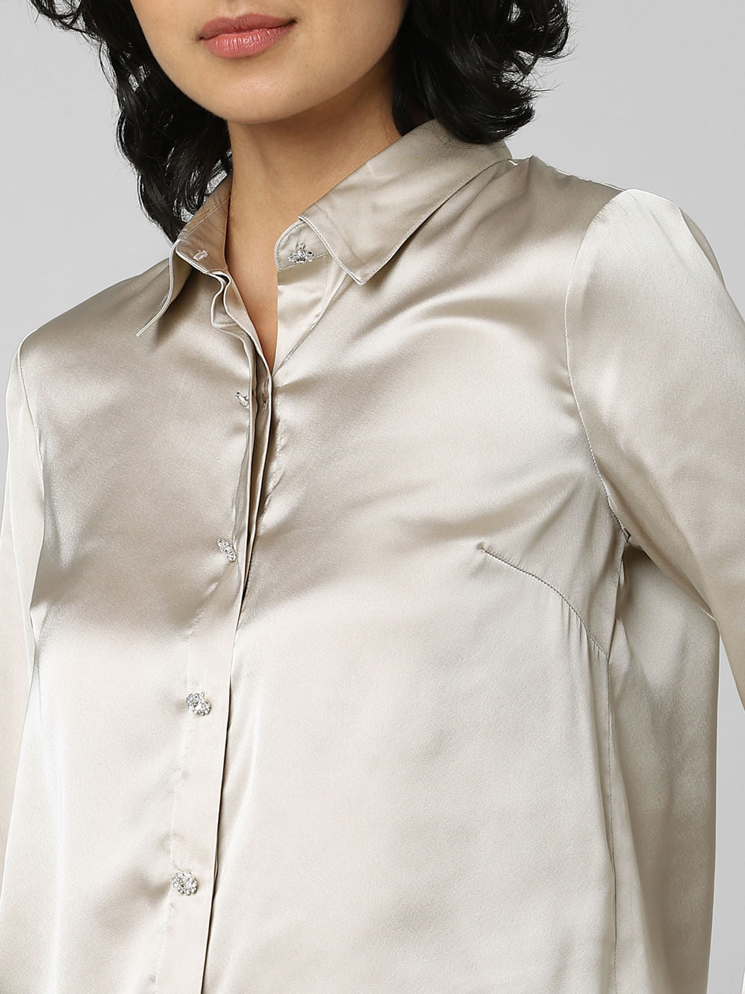 Silver Satin Shirt