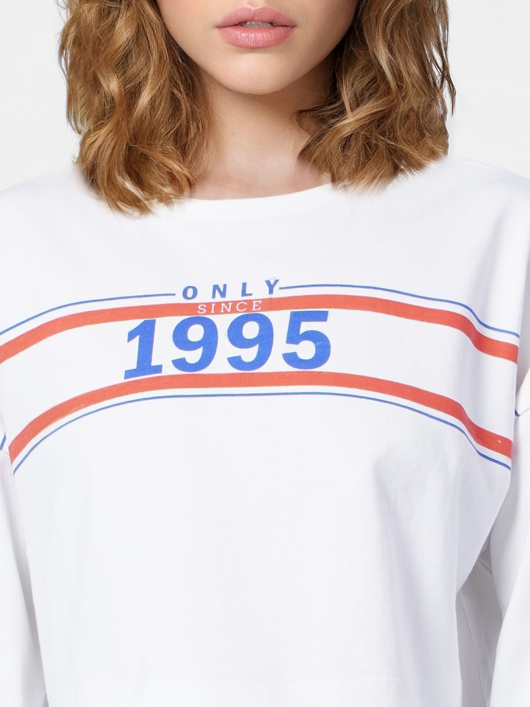 White Cropped Sweatshirt