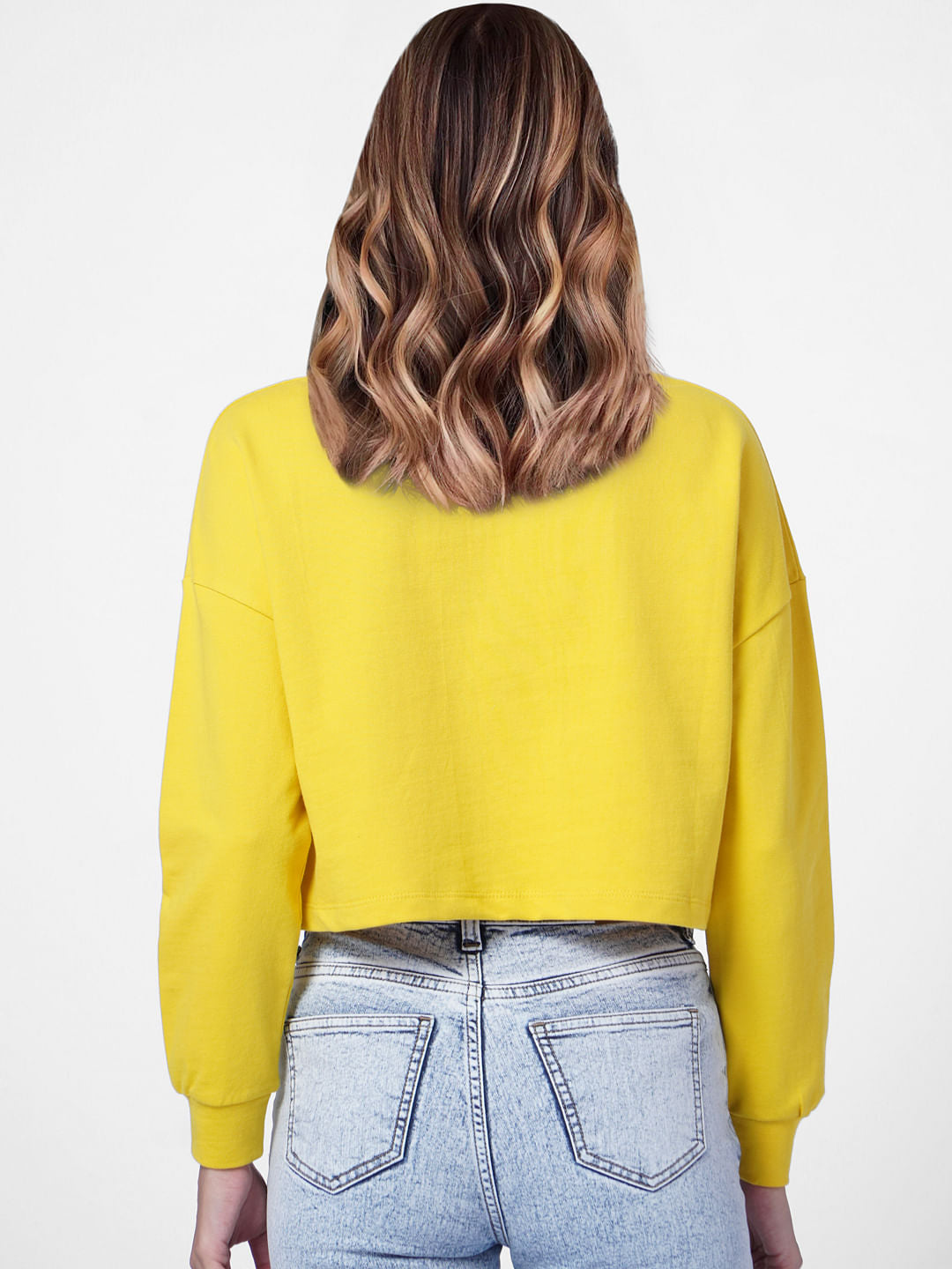 Yellow Text Print Sweatshirt