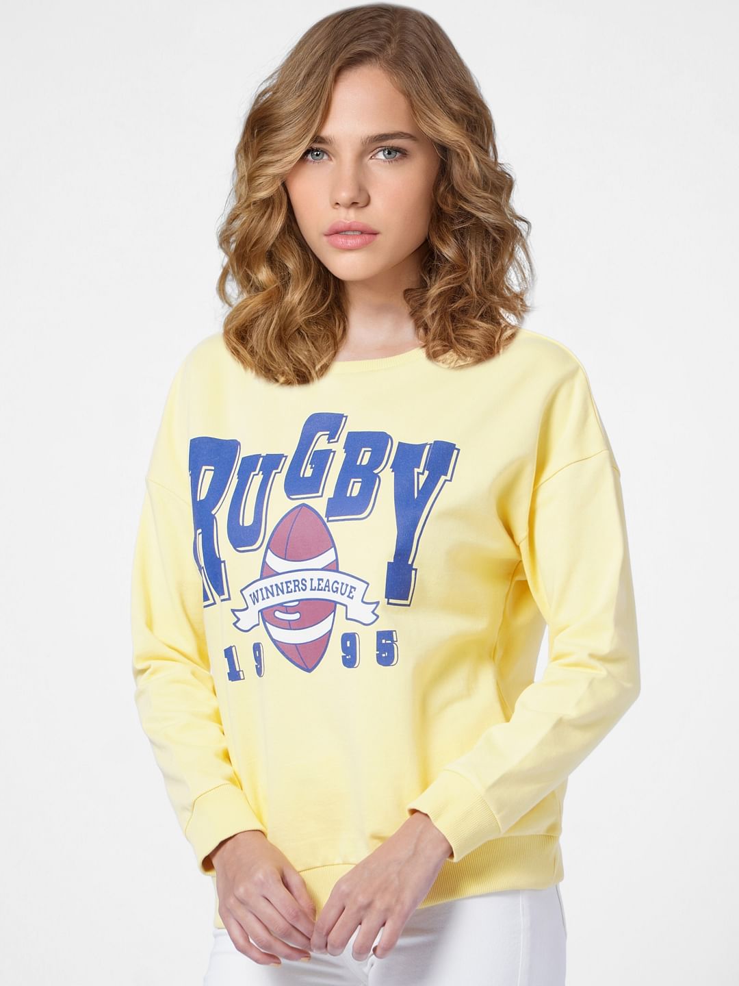 Yellow Graphic Print Sweatshirt