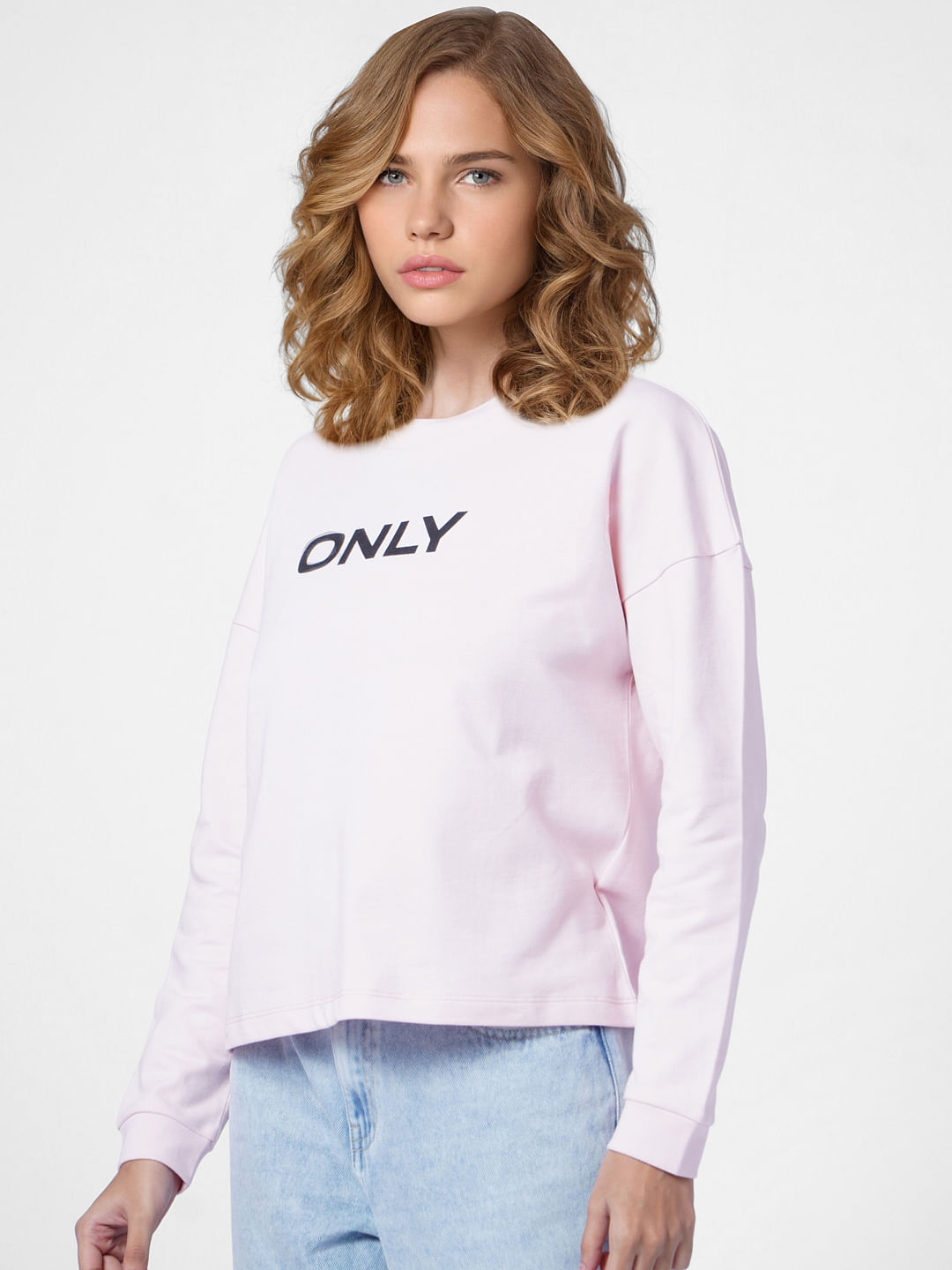 Pink Logo Print Sweatshirt