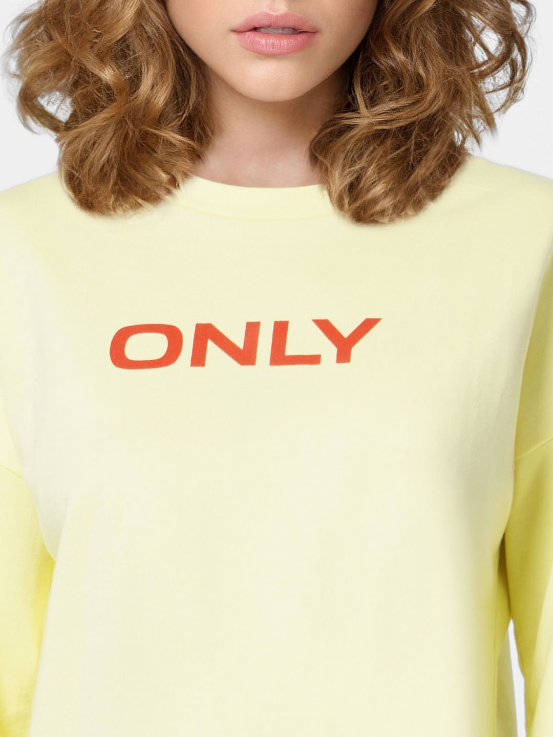 Yellow Logo Print Sweatshirt
