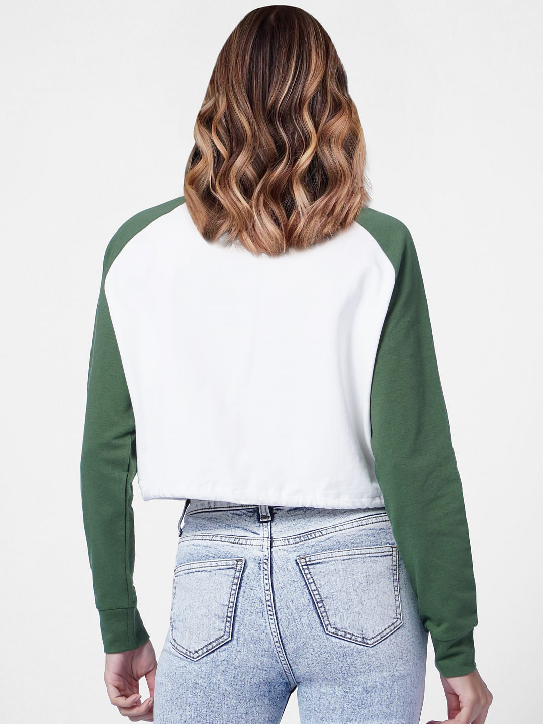 Green Colourblocked Sweatshirt