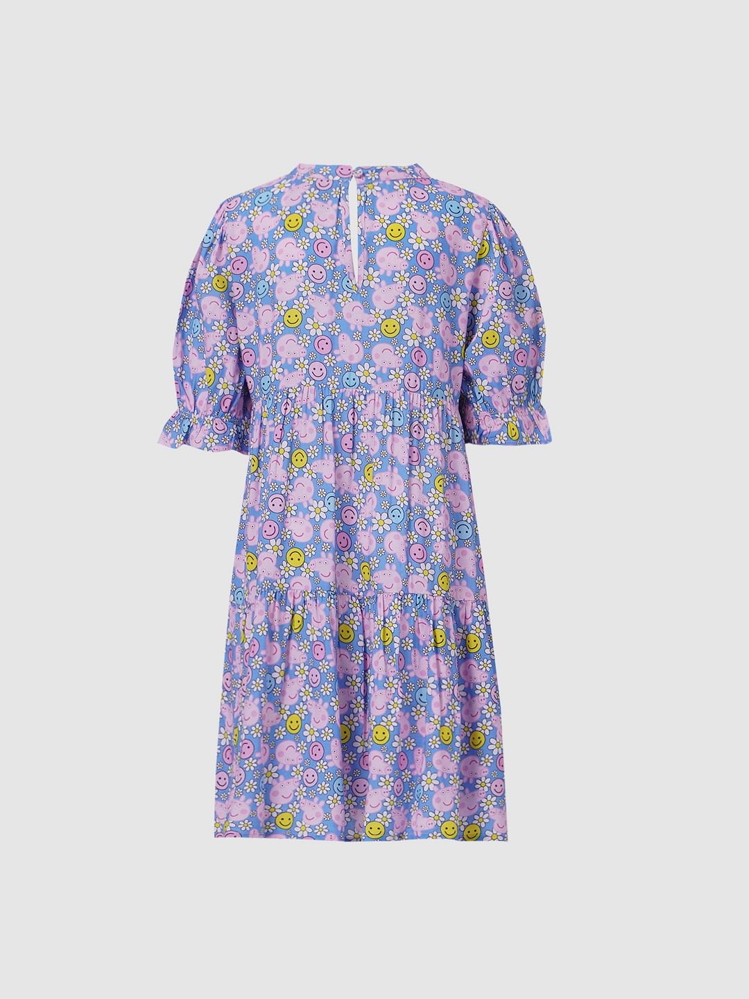 Girls X Peppa Pig Blue Floral Dress