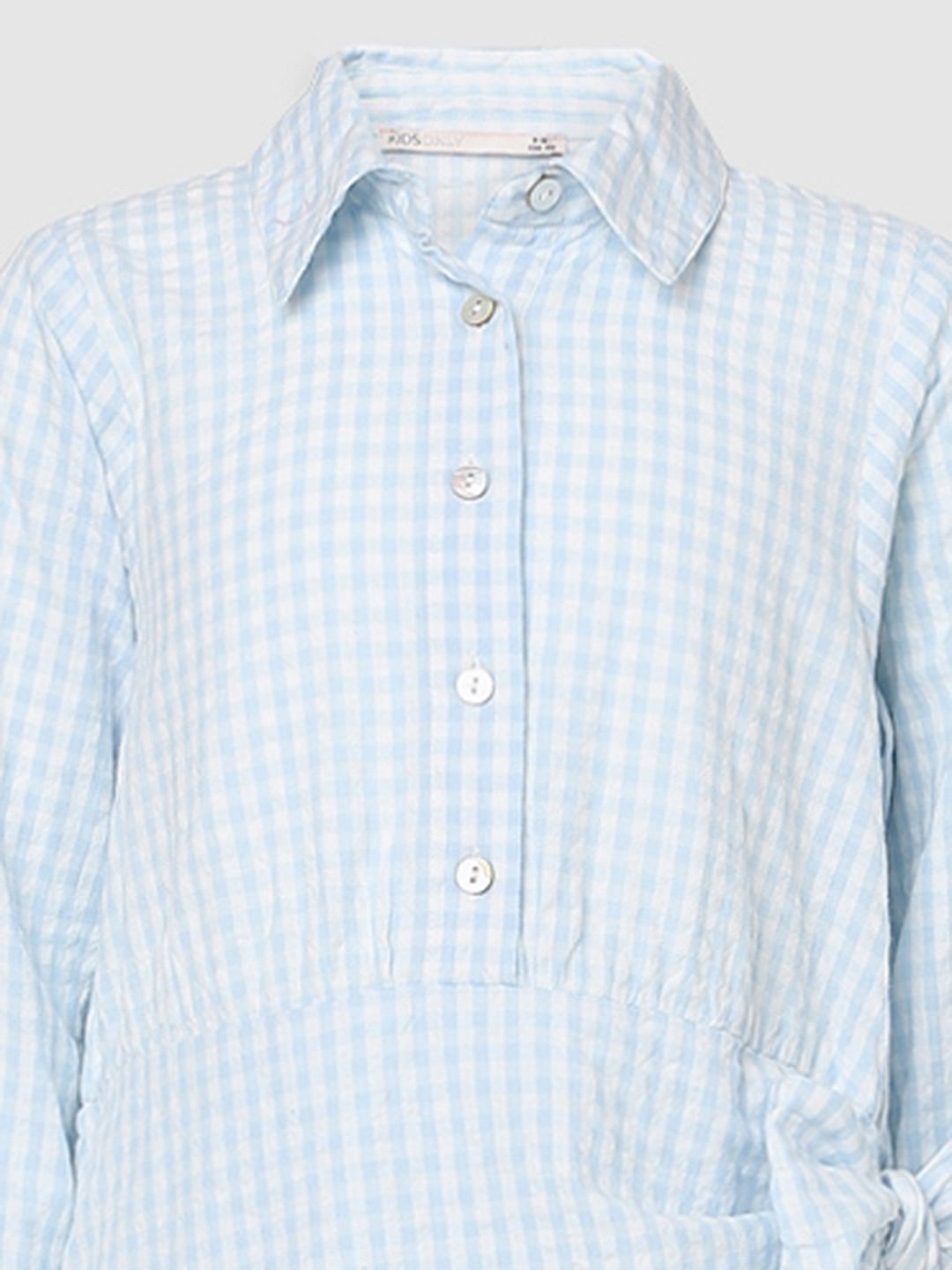 White Check Shirt Dress