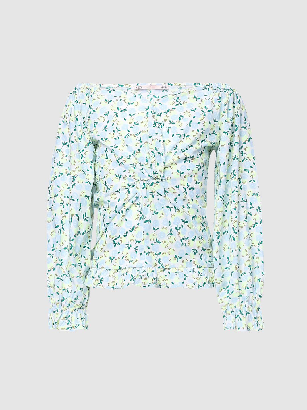 Girls Blue Floral Top