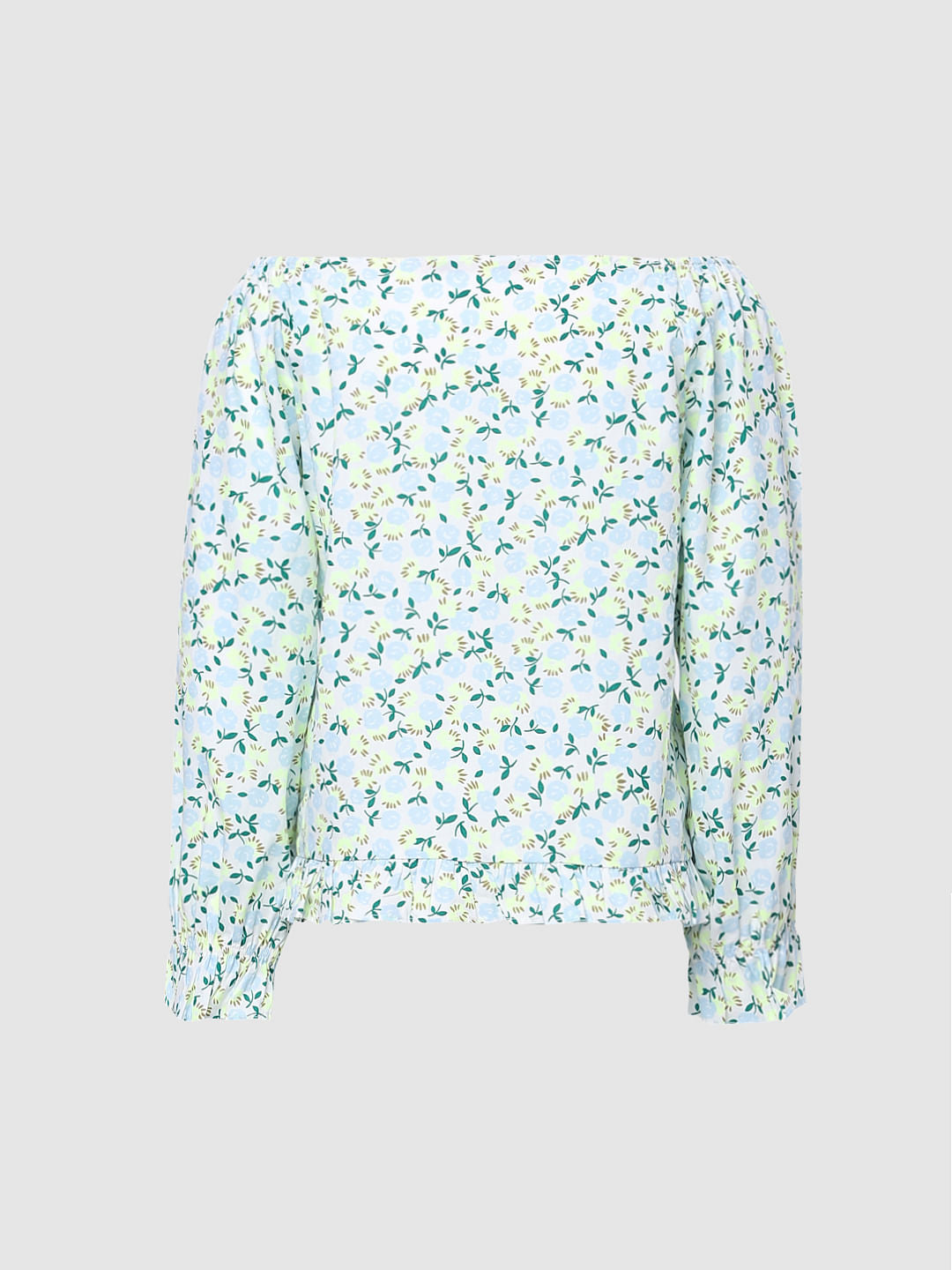 Girls Blue Floral Top