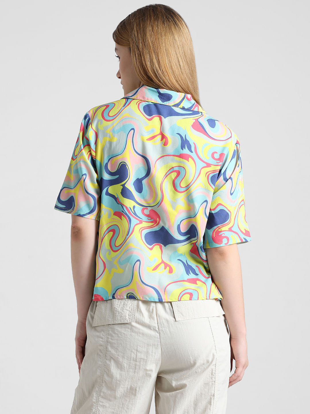 Yellow Printed Resort Collar Shirt