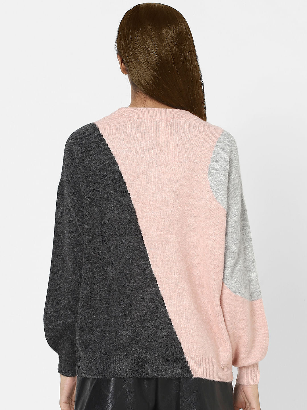 Pink Colourblocked Pullover