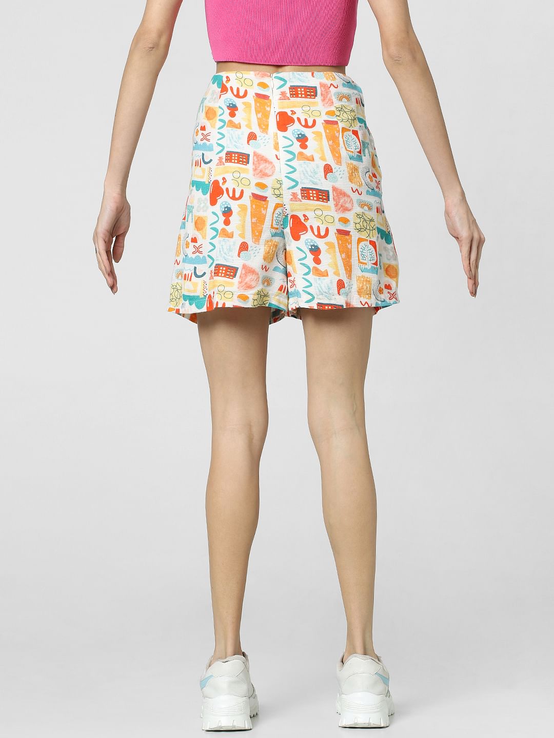 Yellow All Over Print Co-Ord Set Skorts