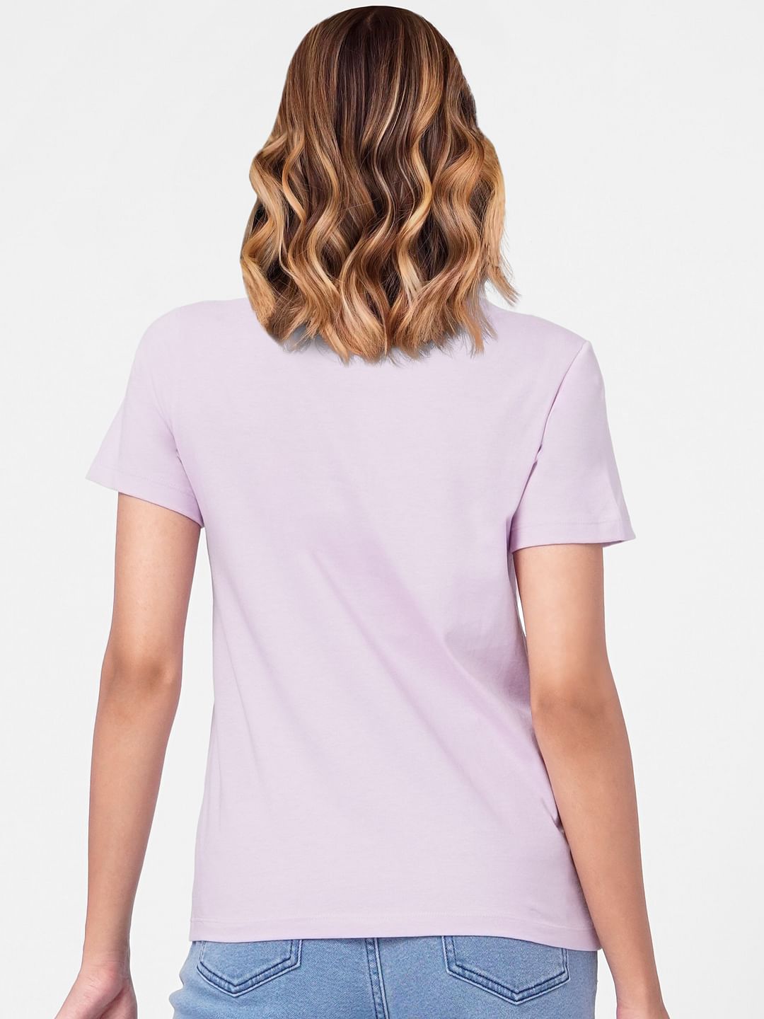 Purple Slogan Print T-Shirt