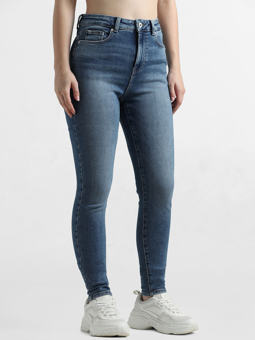 Blue High Rise Skinny Jeans