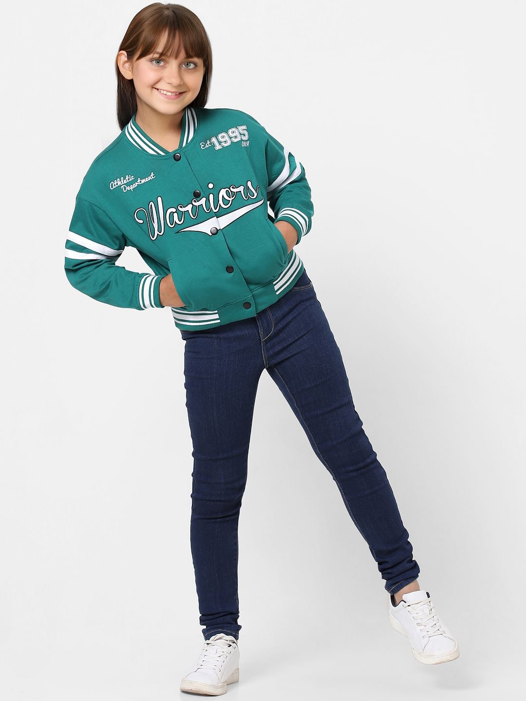 Green Printed Bomber Jacket