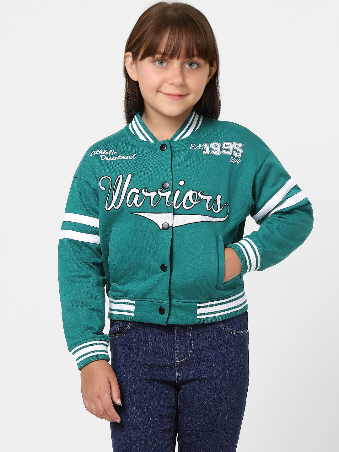 Green Printed Bomber Jacket