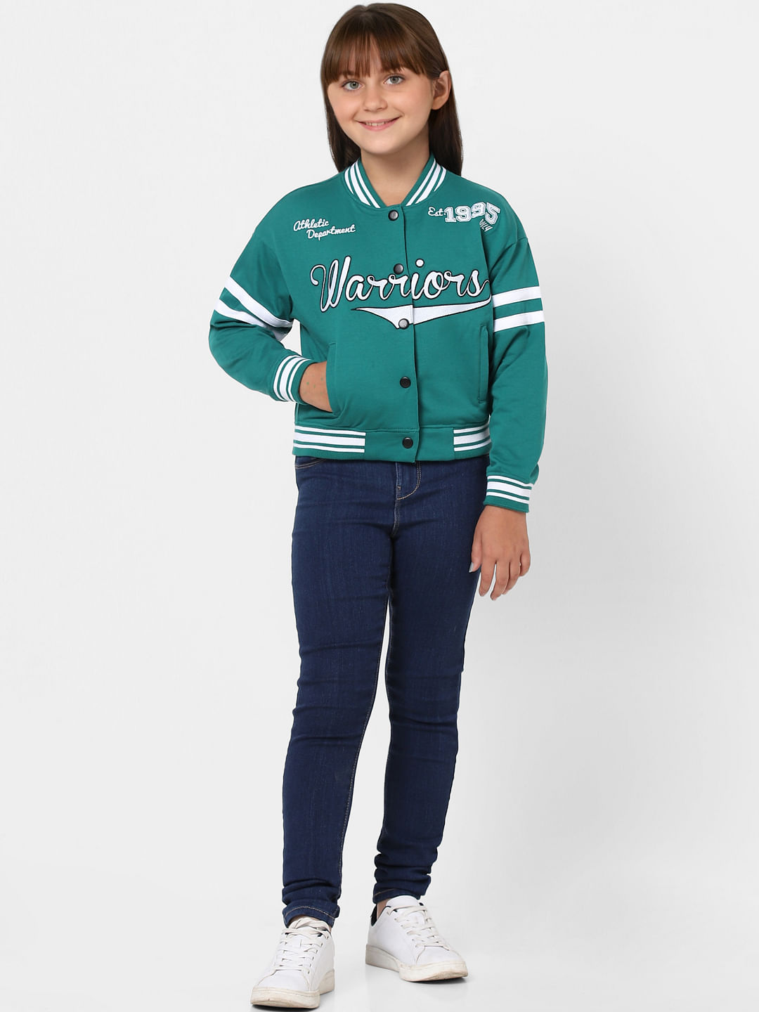 Green Printed Bomber Jacket