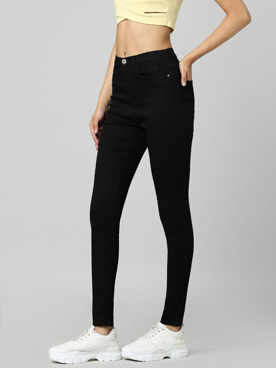 Black High Rise Skinny Jeans