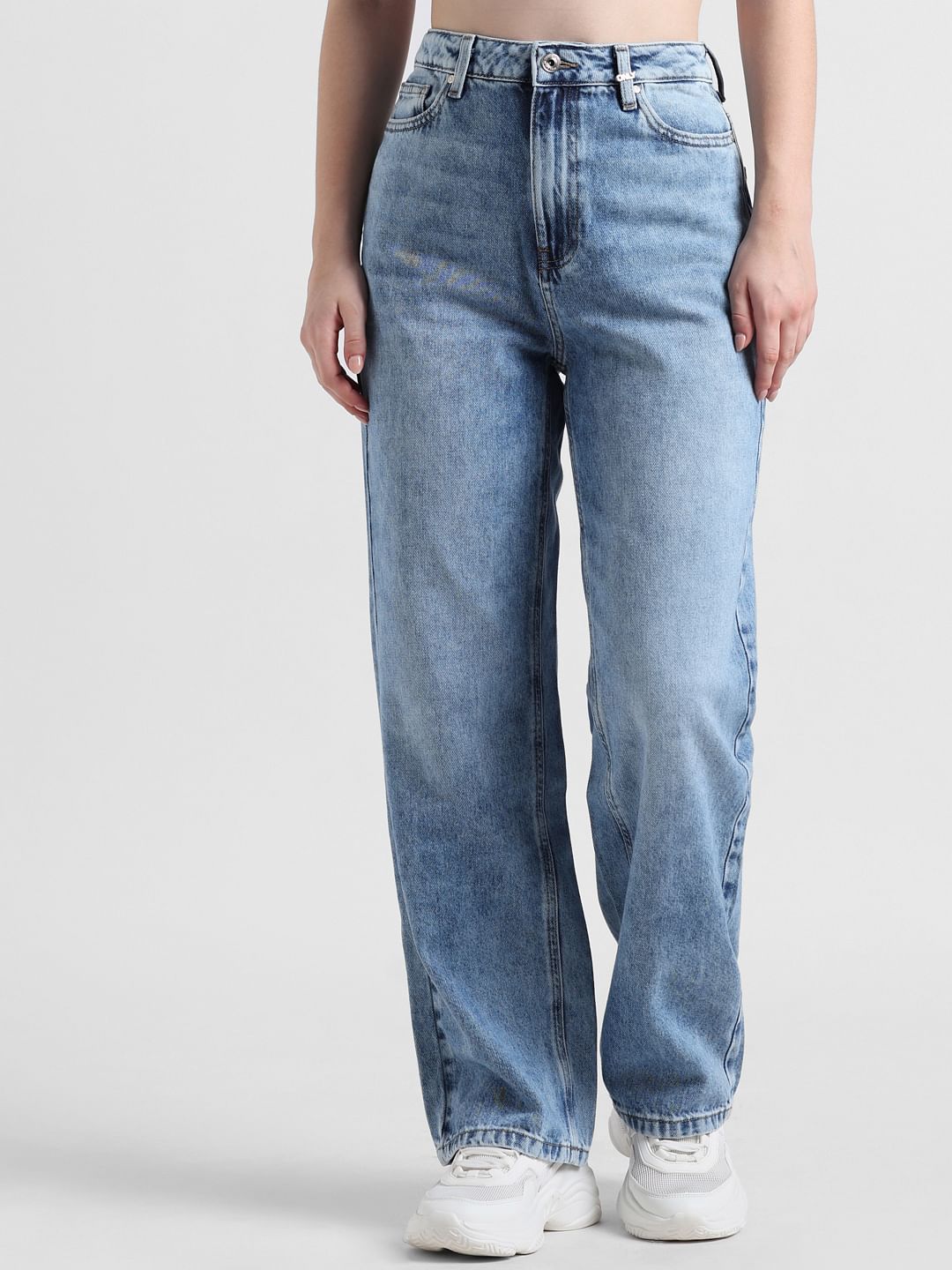 Light Blue High Rise Wide Leg Jeans