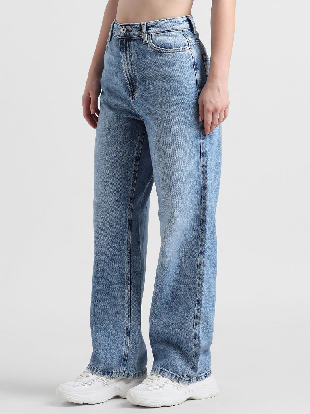 Light Blue High Rise Wide Leg Jeans