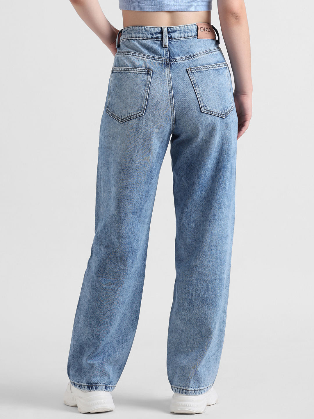 Light Blue High Rise Wide Leg Jeans