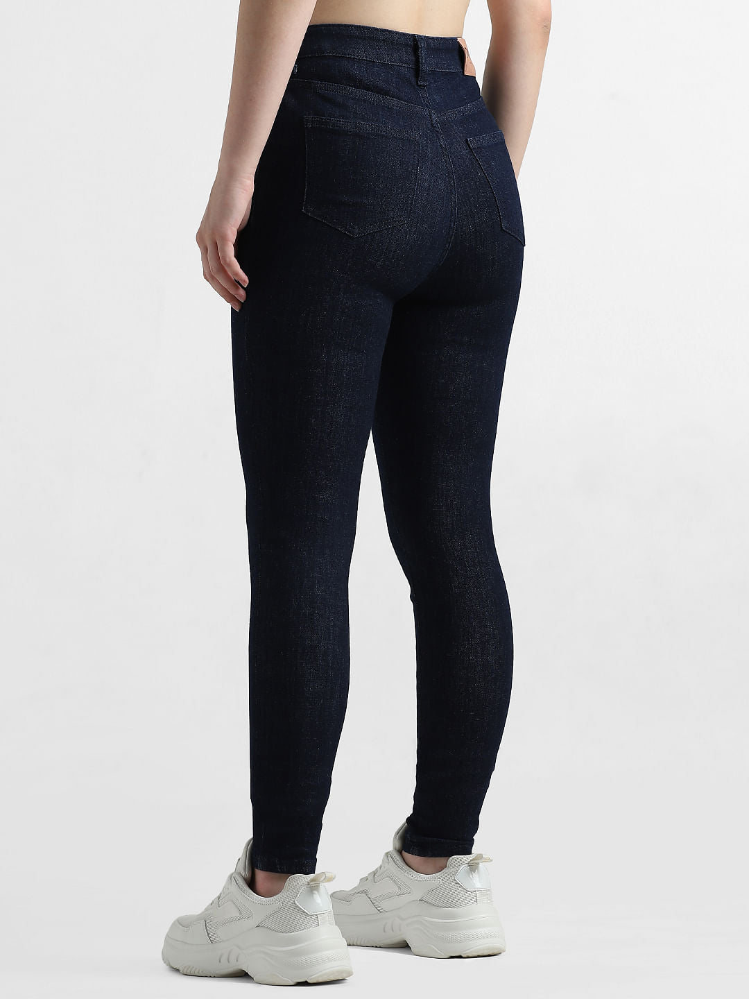 Dark Blue High Rise Cross Pocket Jeans