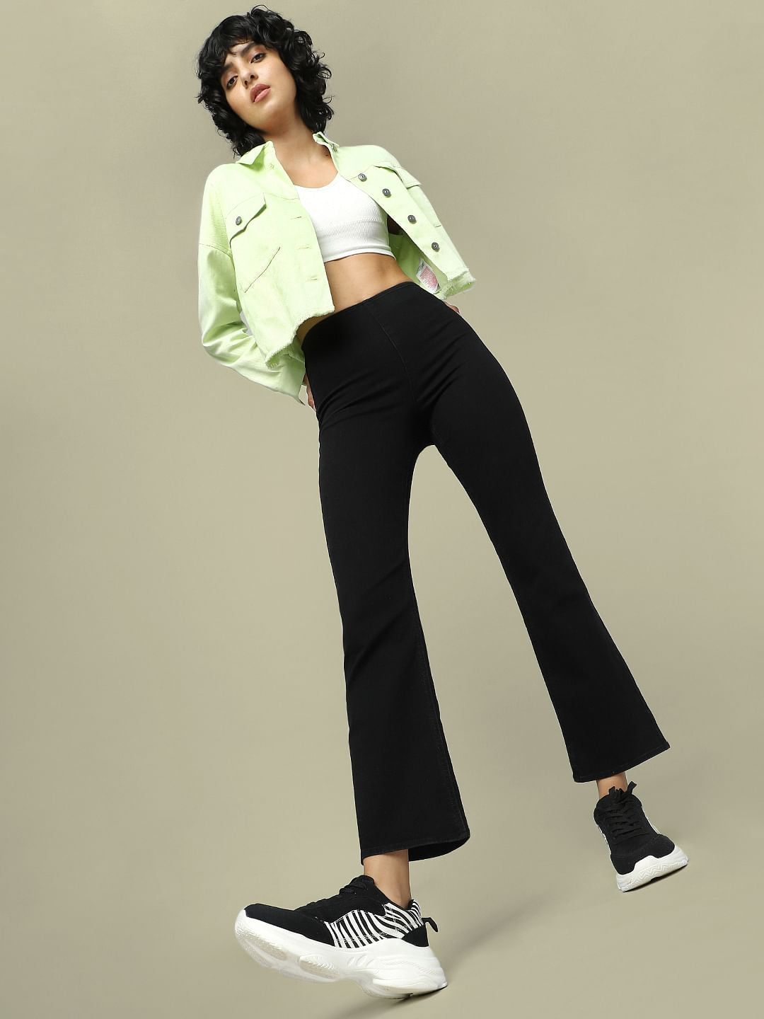 Black High Rise Bootcut Jeggings