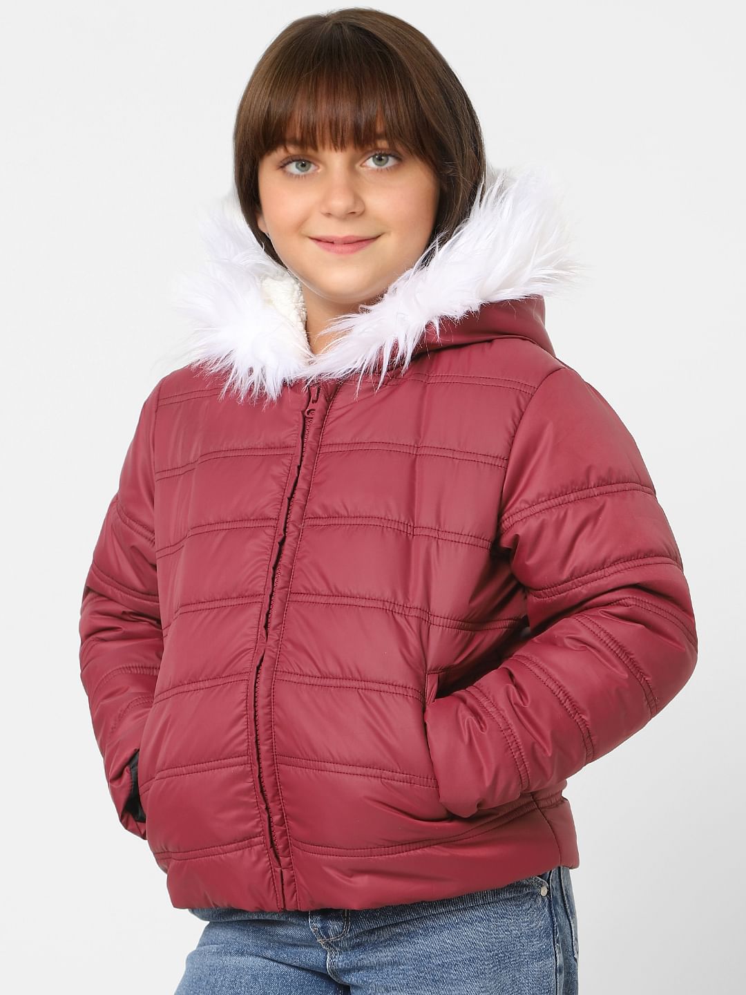 Red Hooded Puffer Jacket