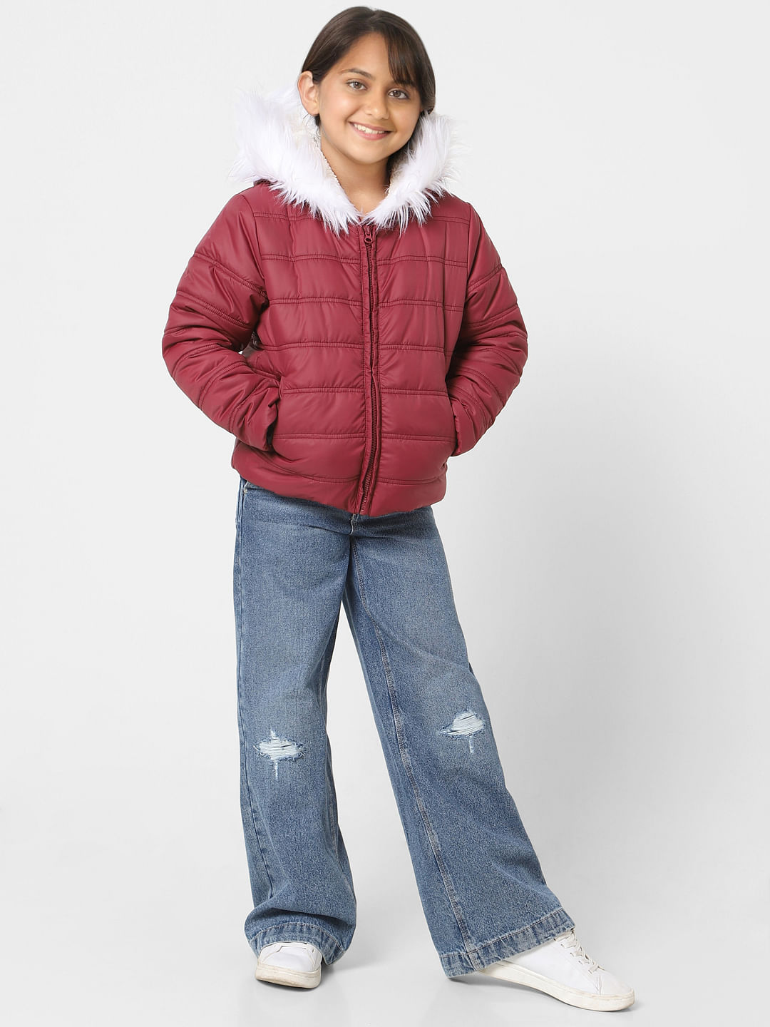 Red Hooded Puffer Jacket