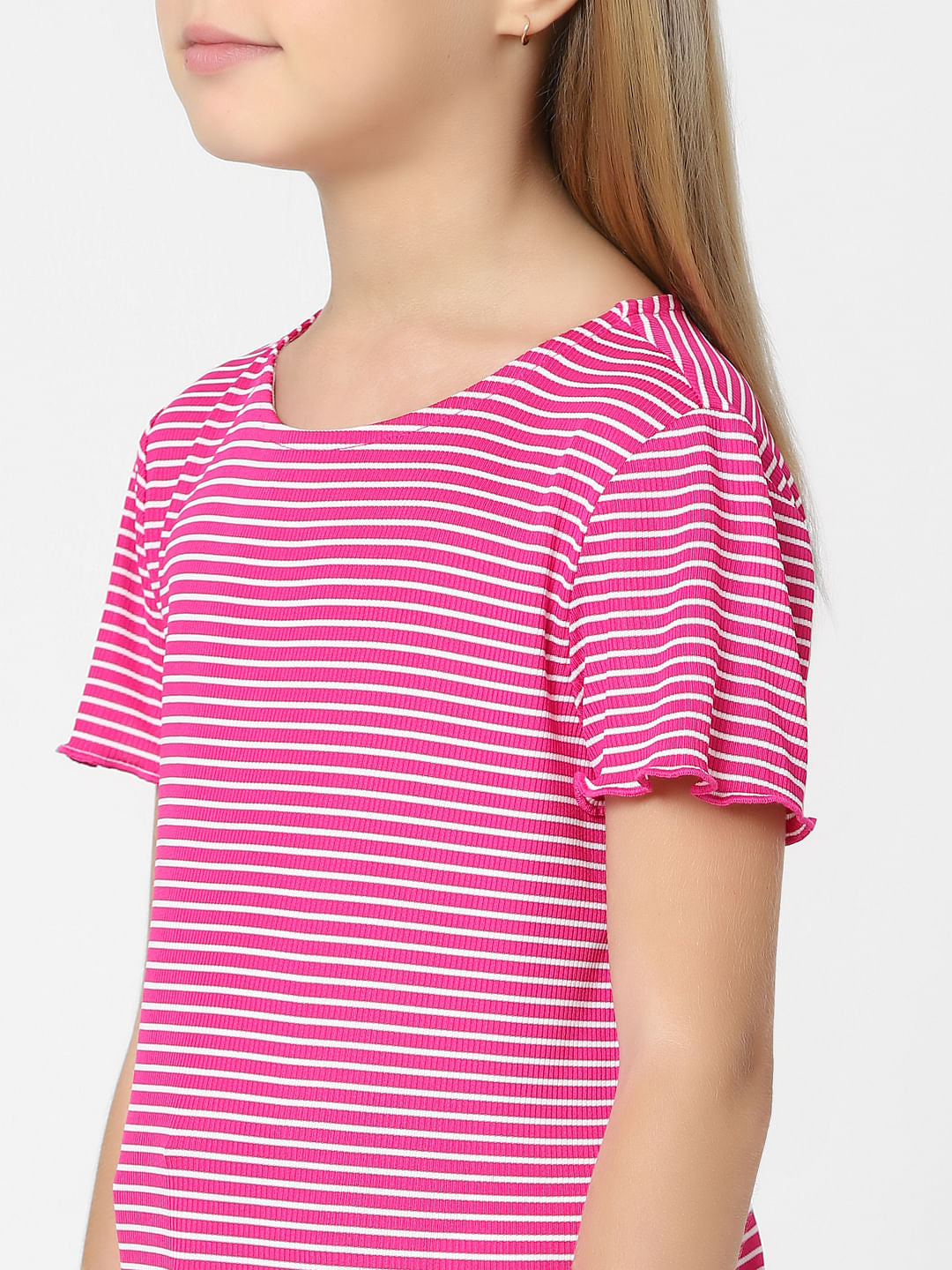 Girls Pink Striped Top