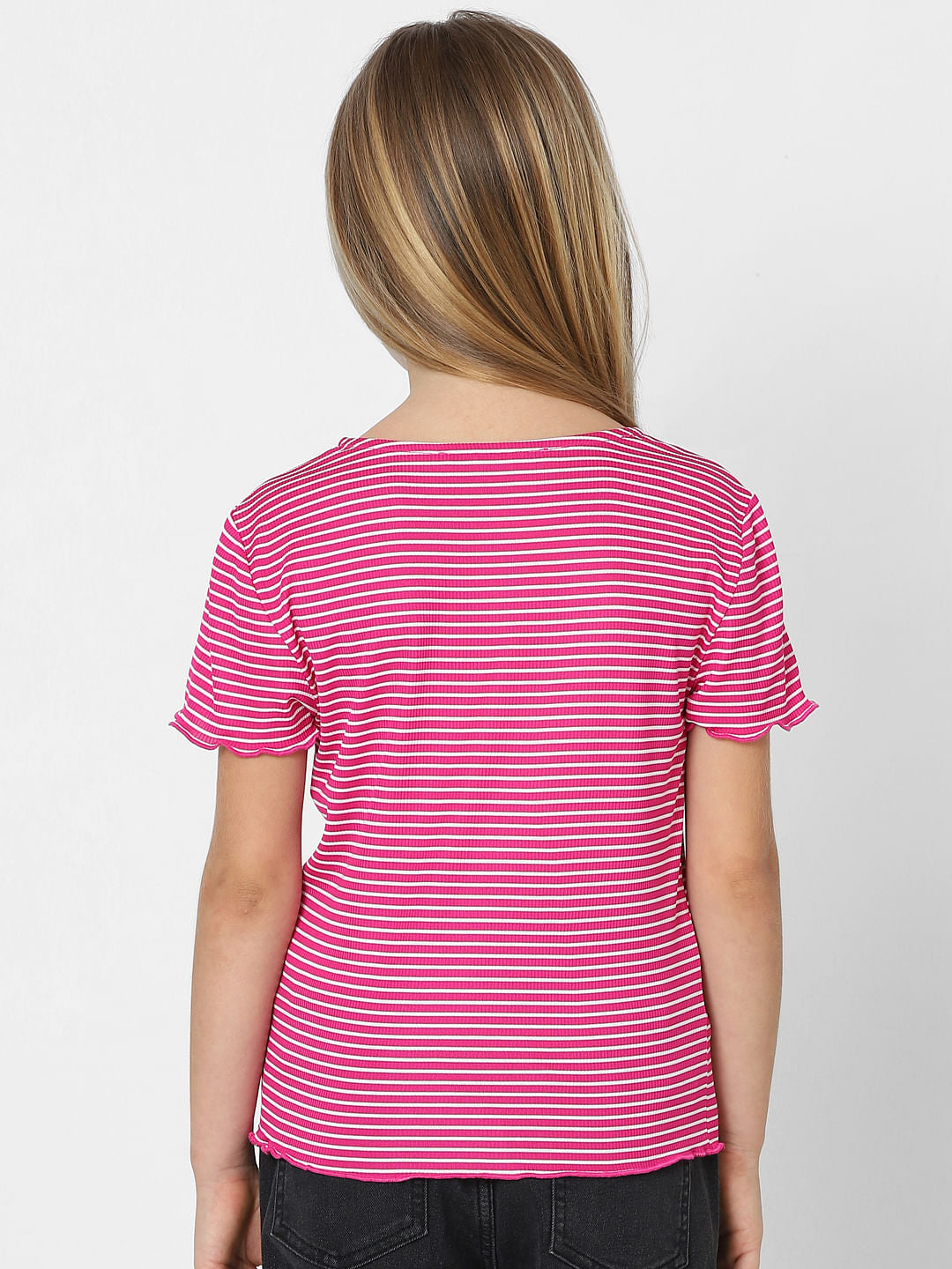 Girls Pink Striped Top