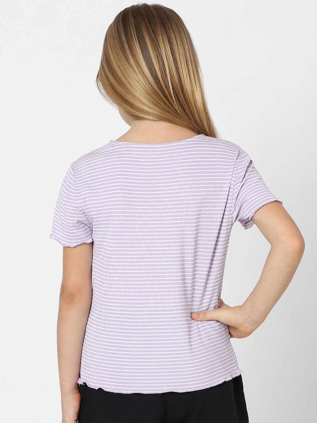 Girls Purple Striped Top