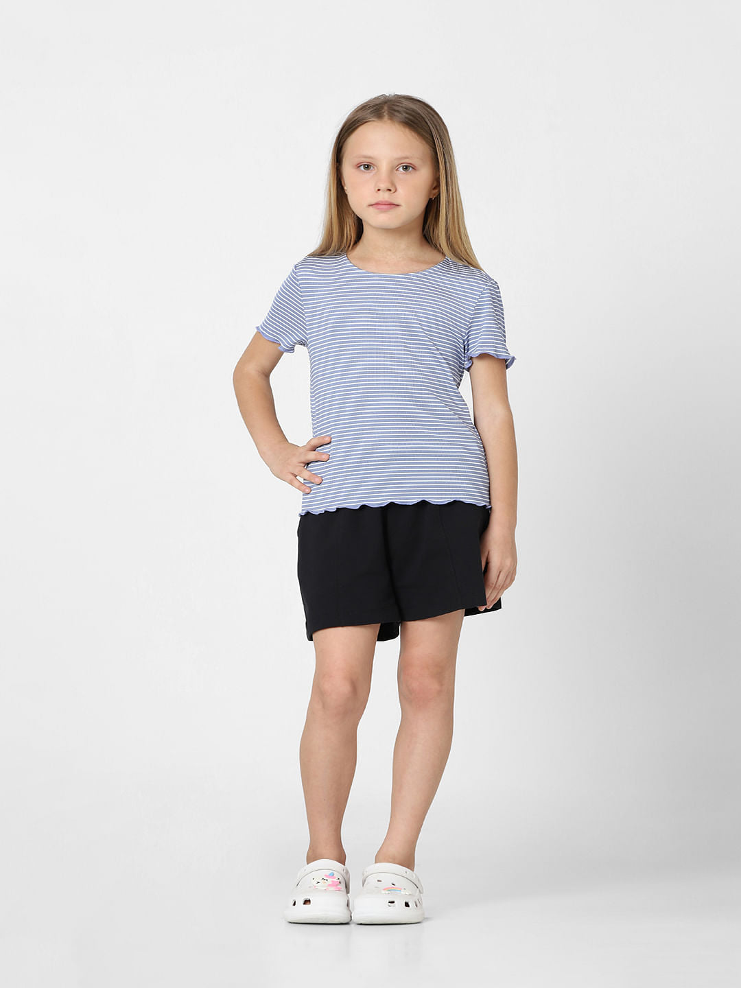 Girls Blue Striped Top