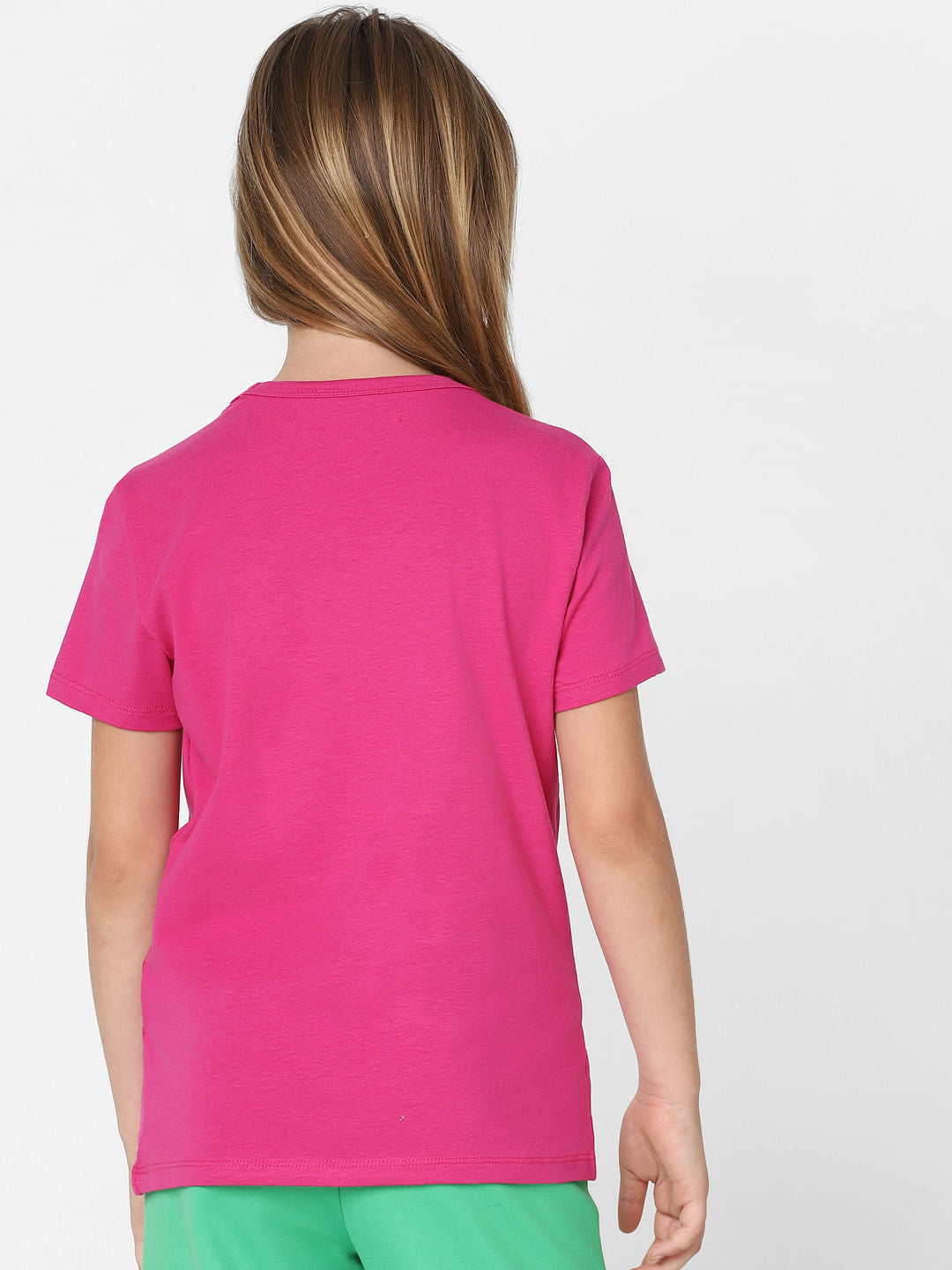 Girls Pink Rhinestone Detail T-Shirt