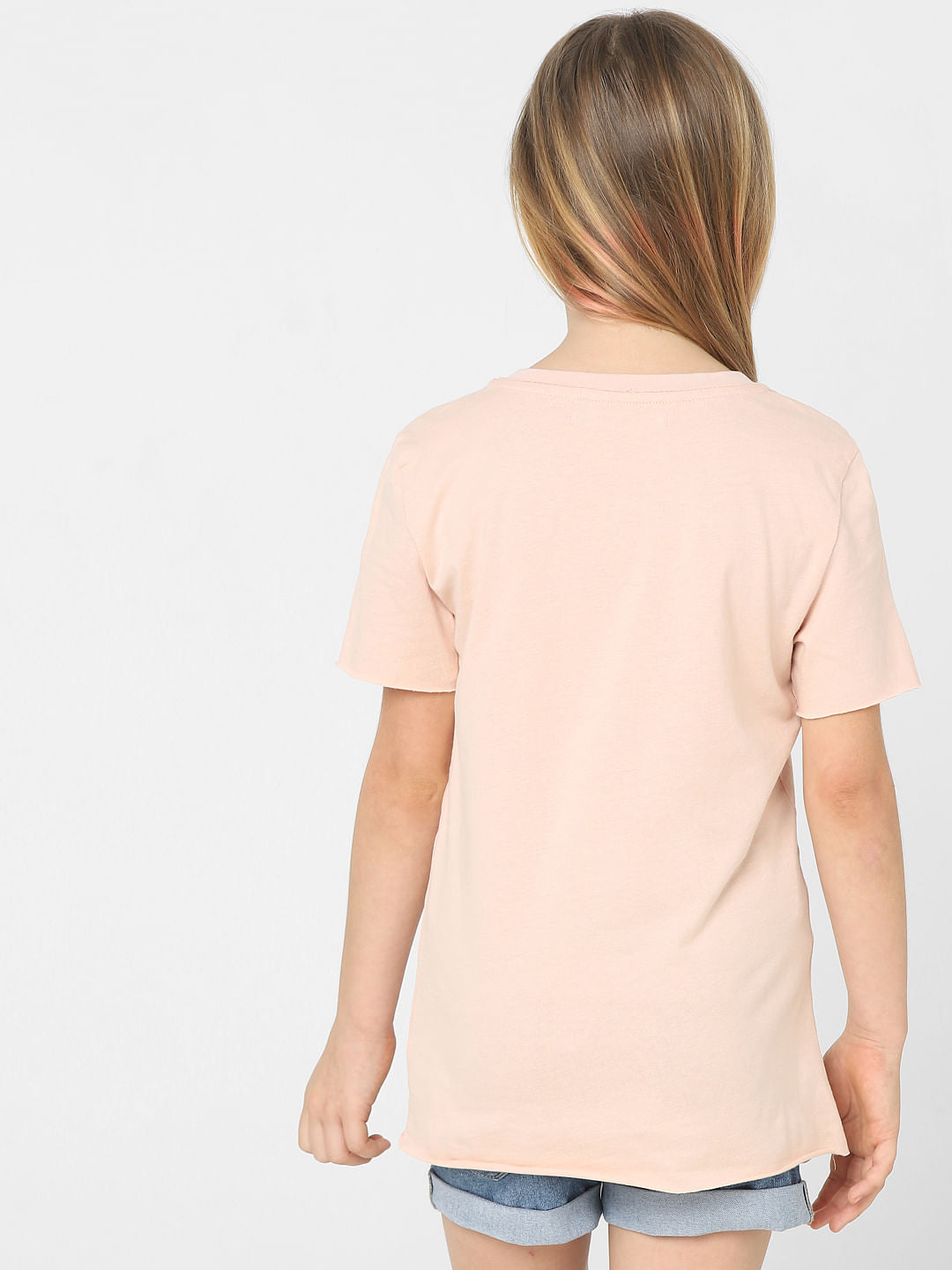 Girls Pink Graphic Print T-Shirt