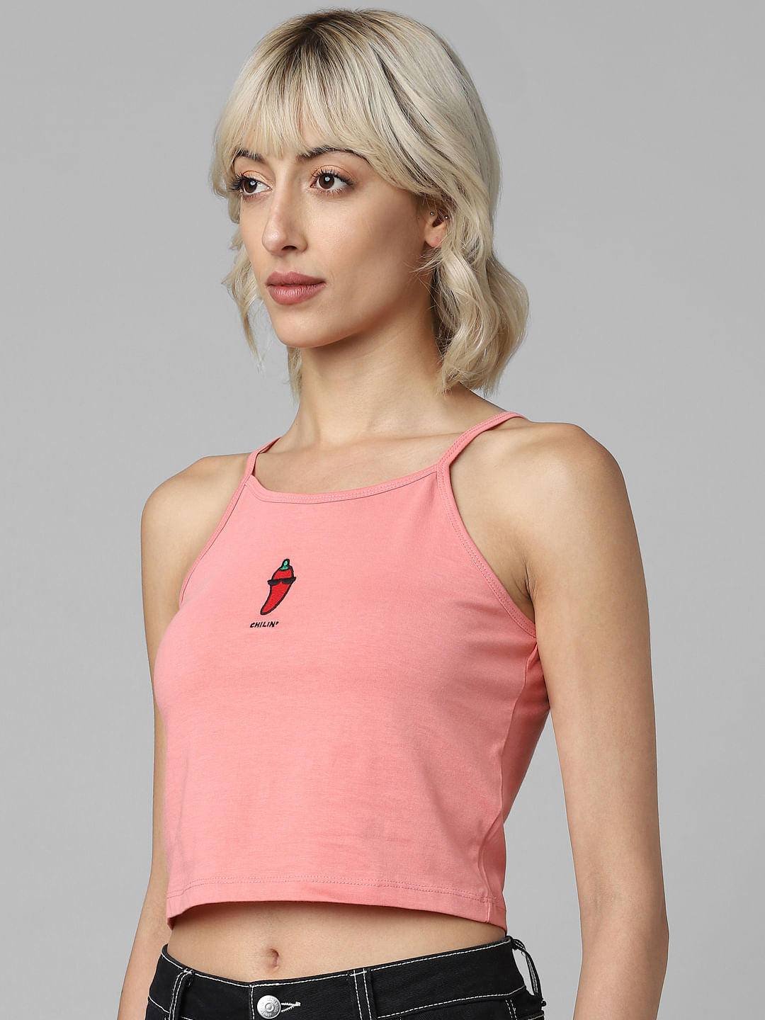 Pink Graphic Print Singlet