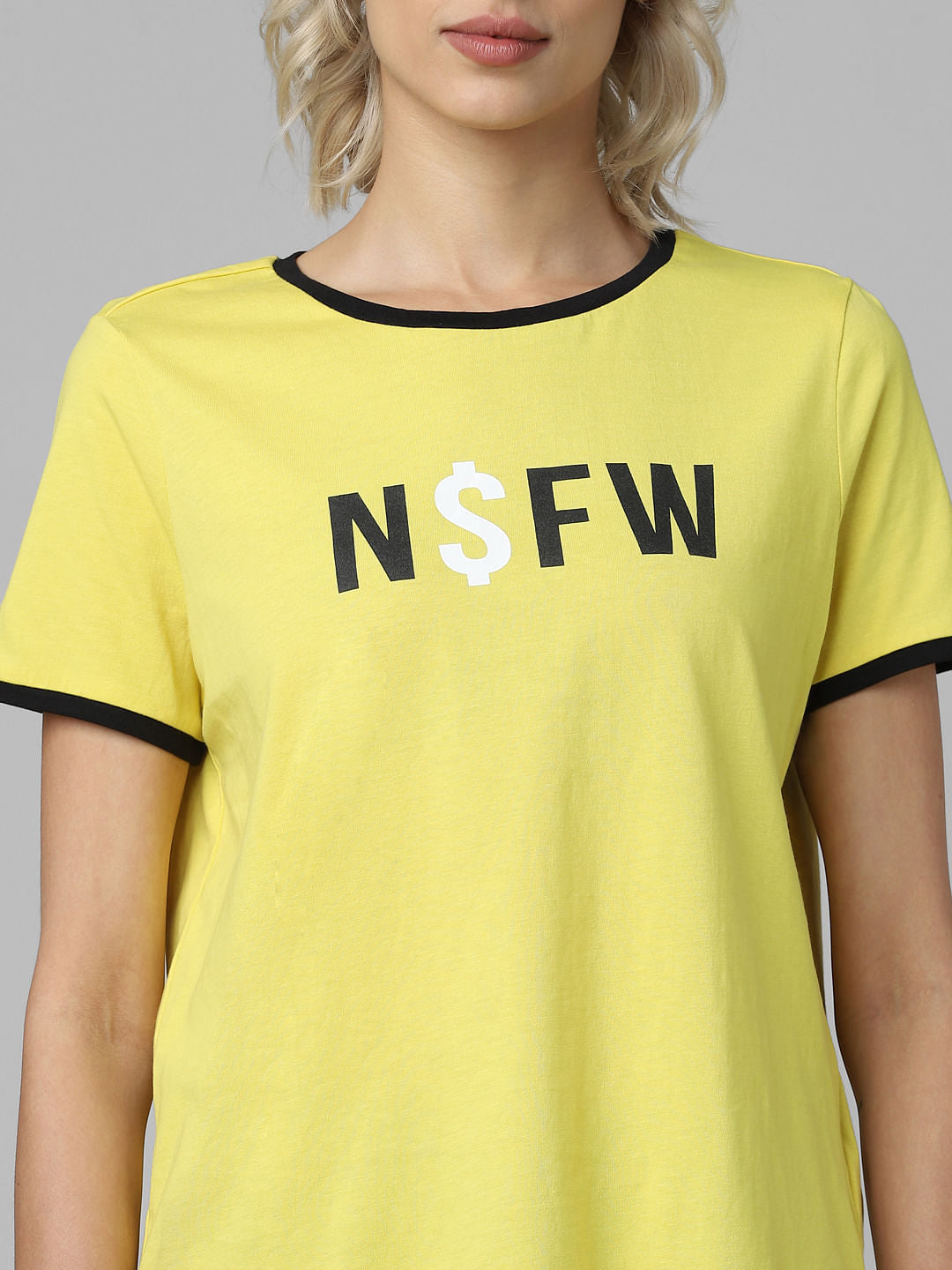 Yellow Nsfw Print T-Shirt