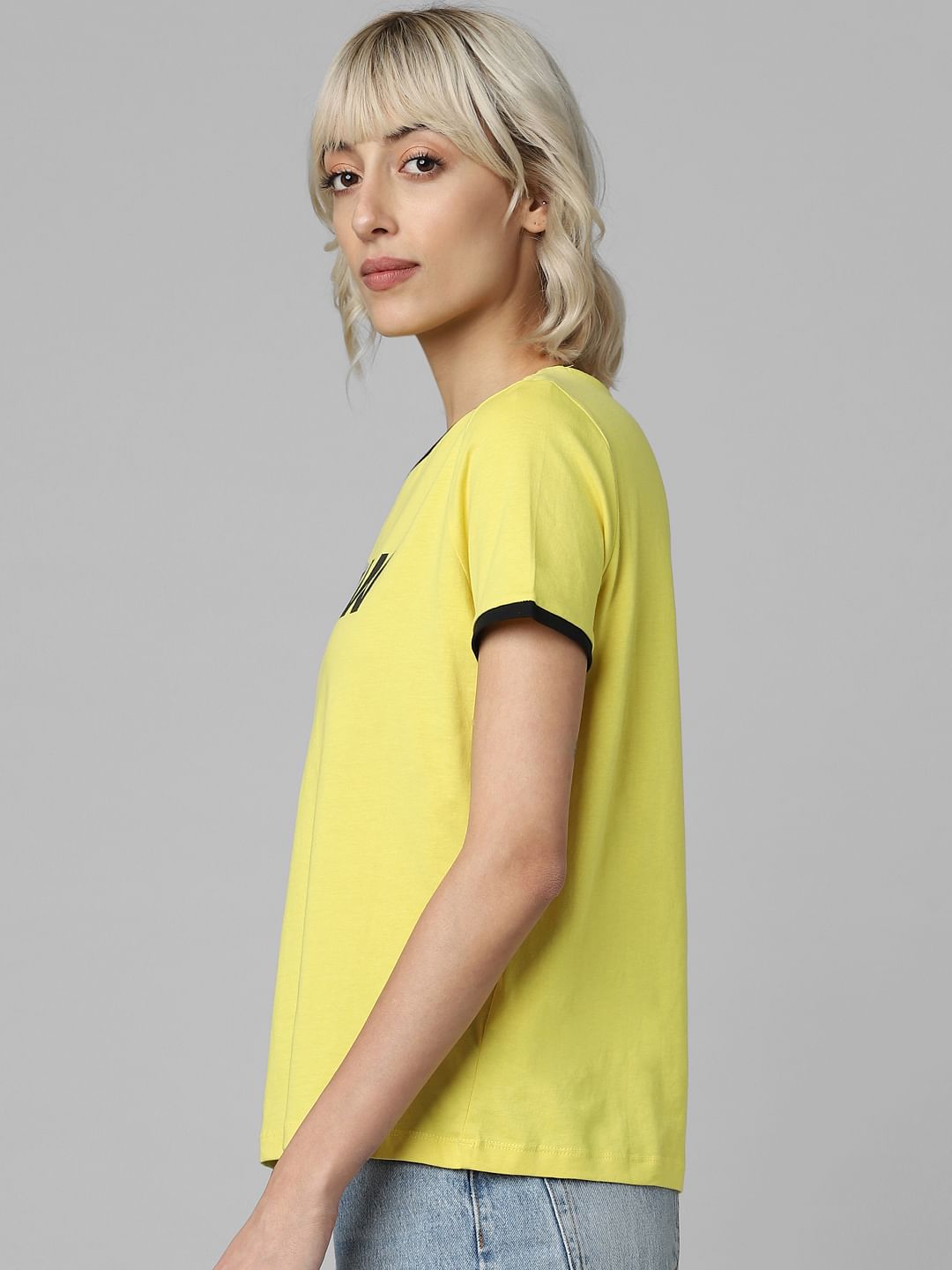Yellow Nsfw Print T-Shirt