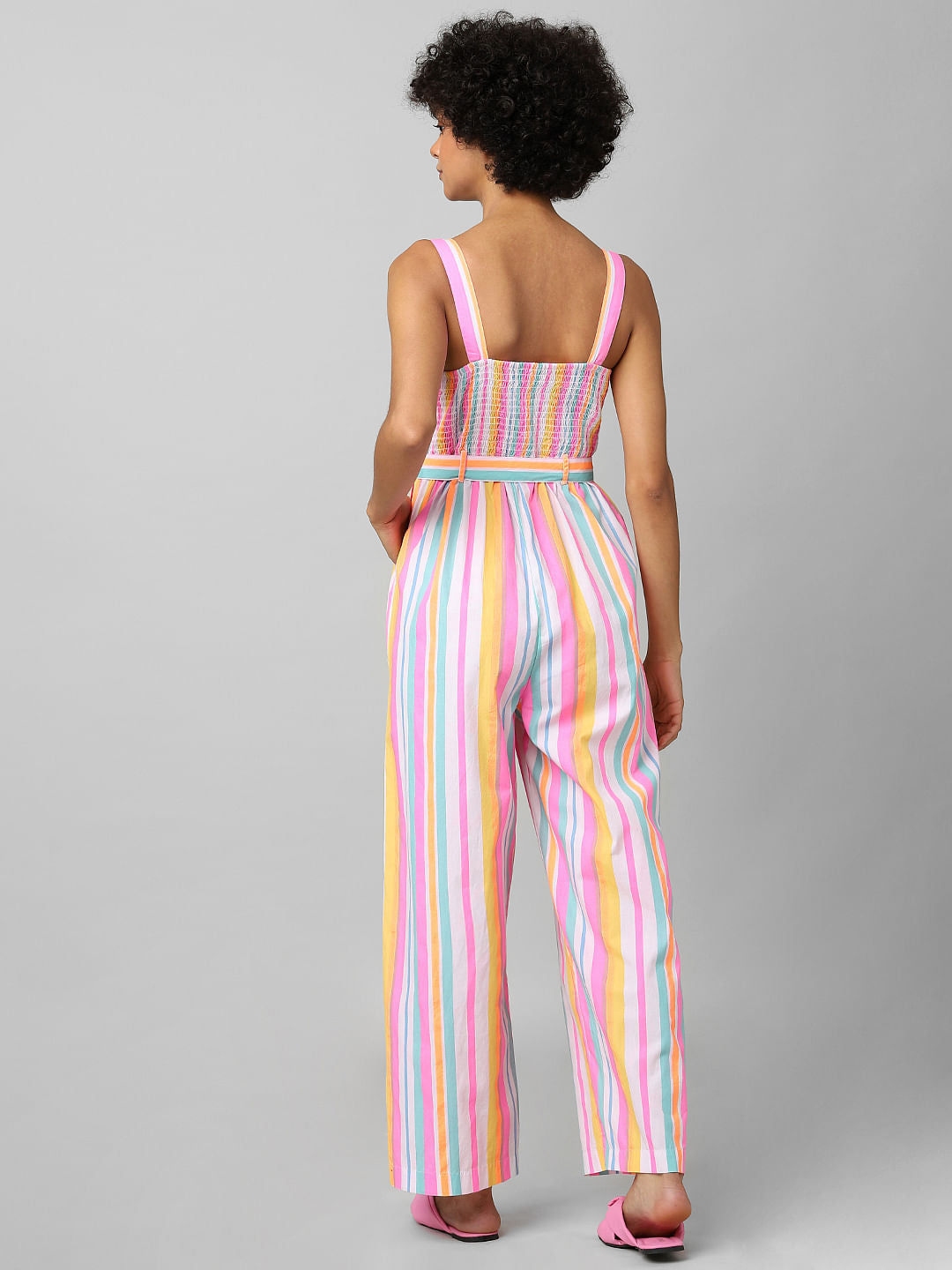 Multi-Colour Striped Jumpsuit