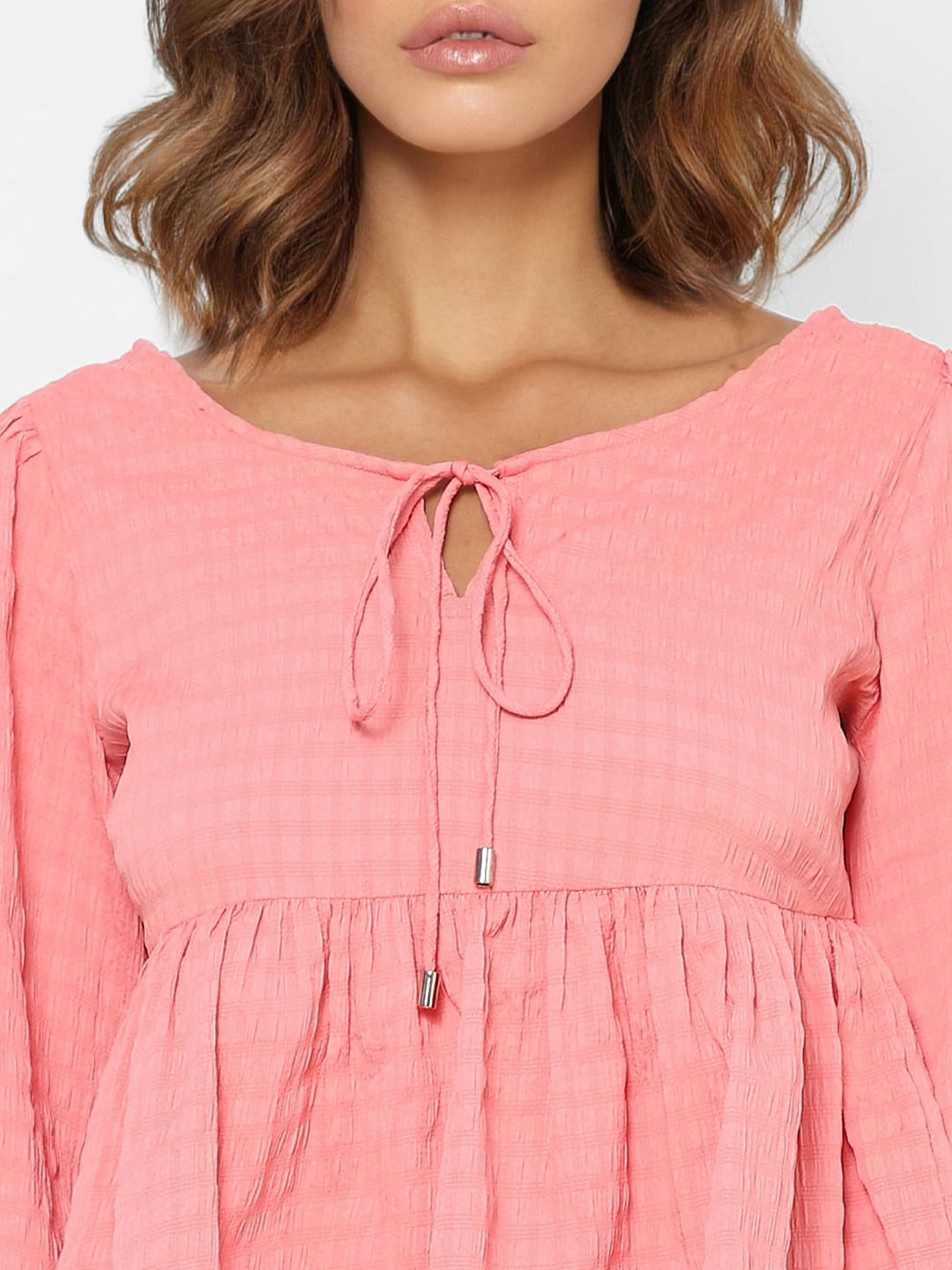 Pink Peplum Crop Top
