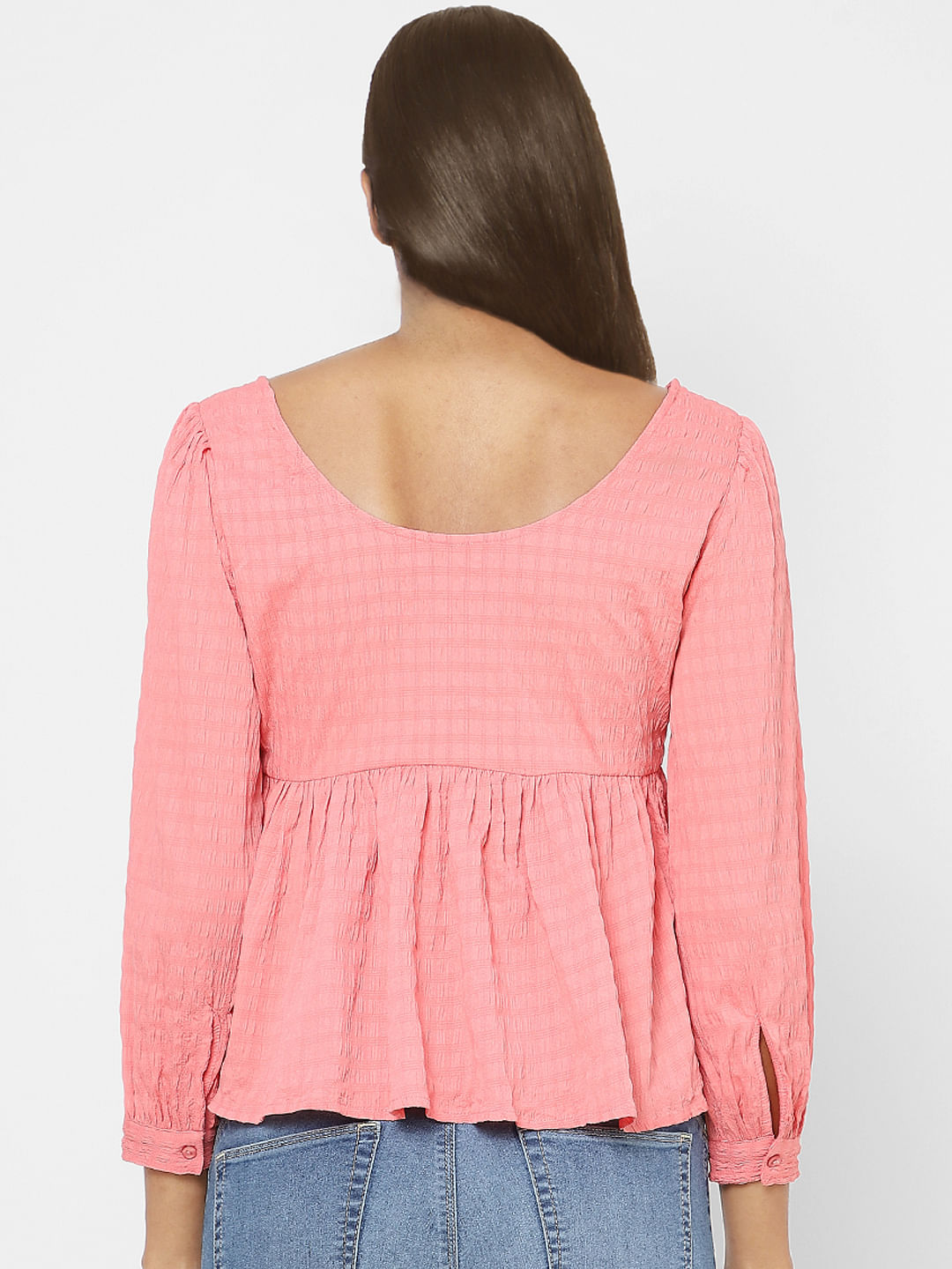 Pink Peplum Crop Top