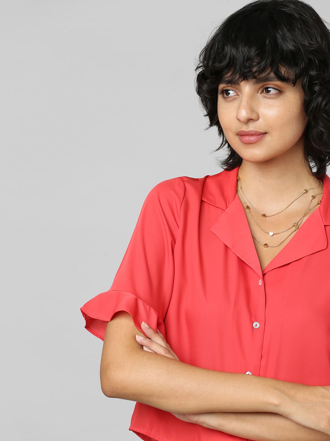 Red Satin Resort Shirt