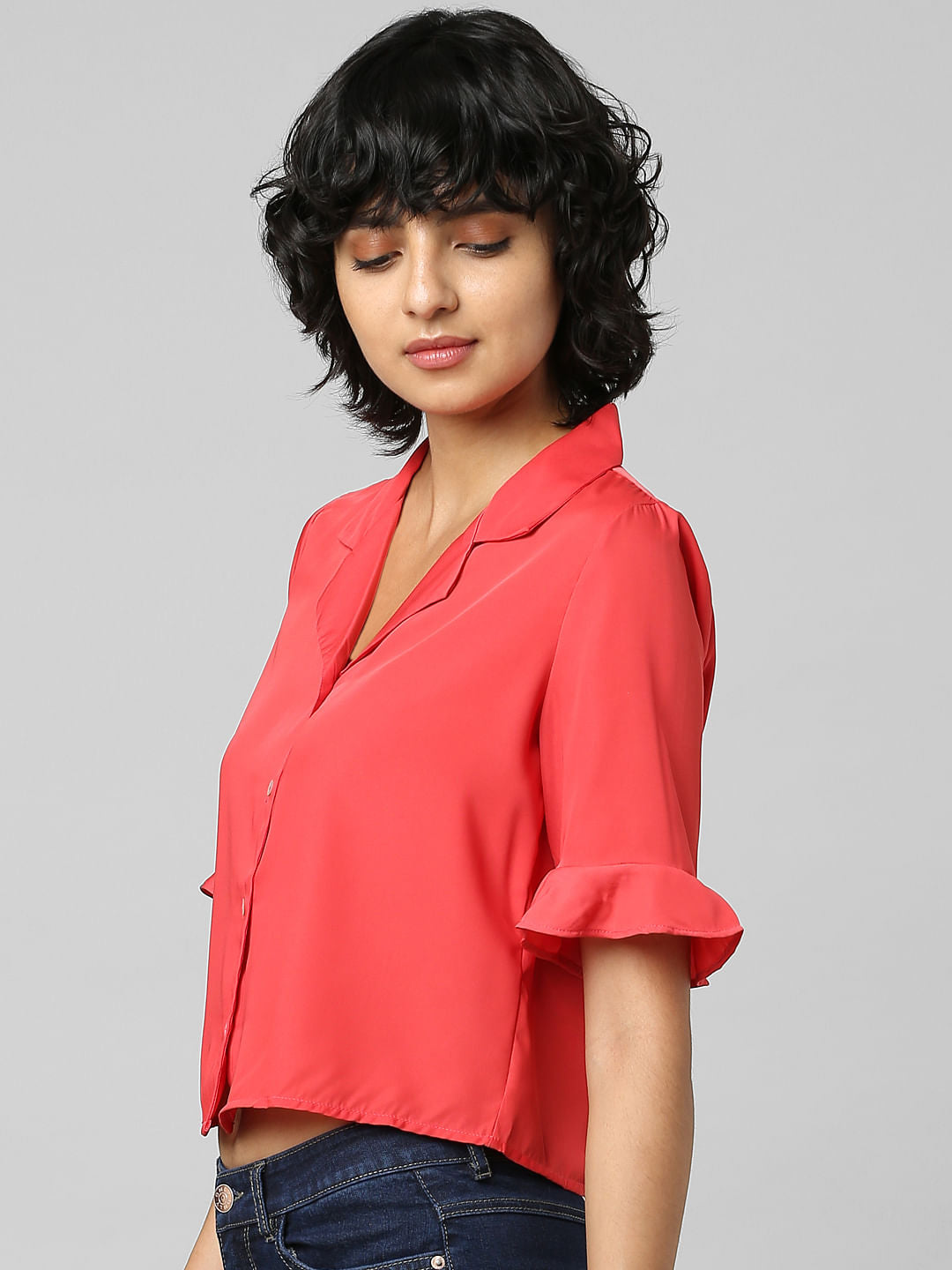 Red Satin Resort Shirt