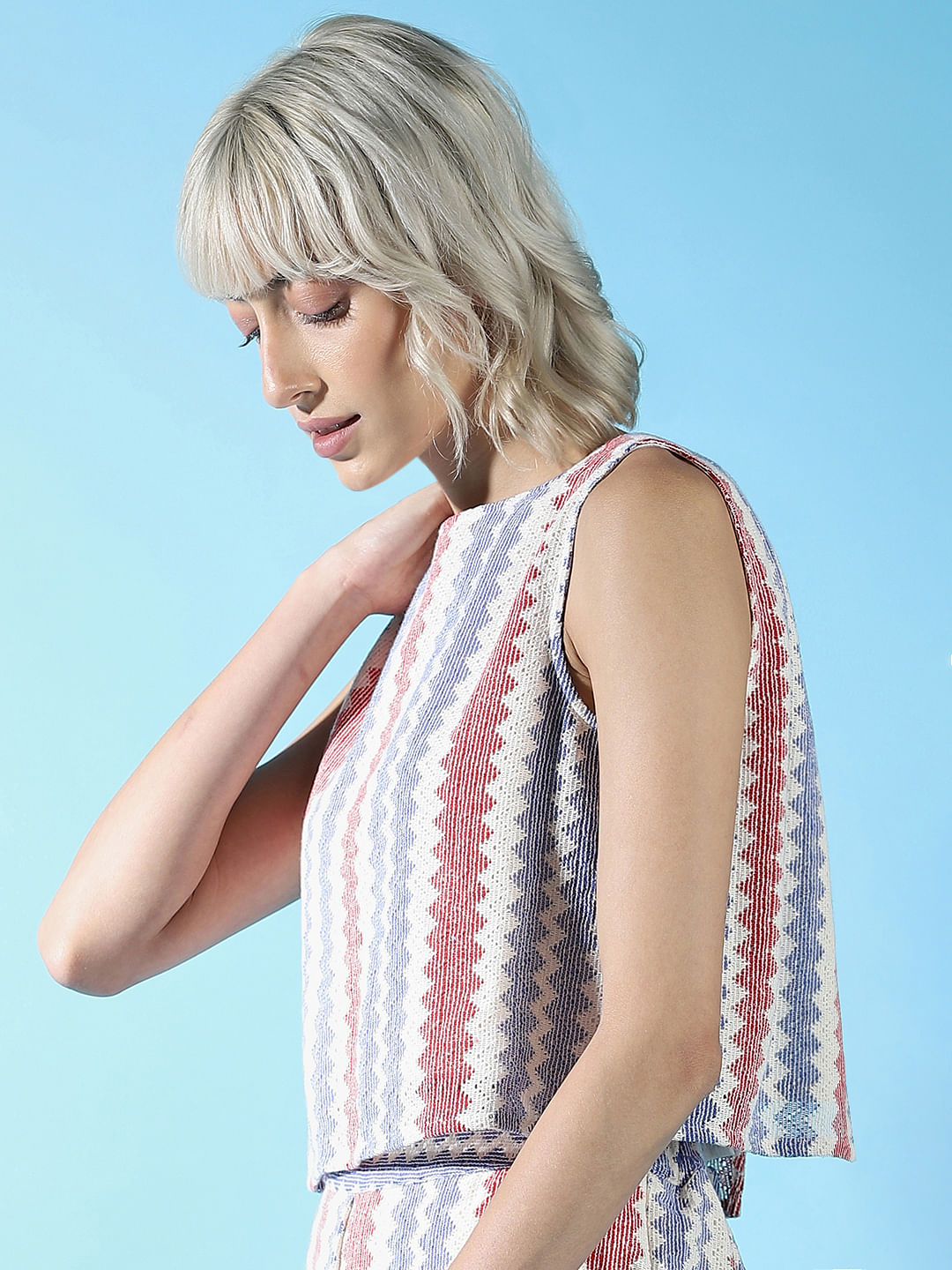 Off-White Embroidered Co-Ord Set Top