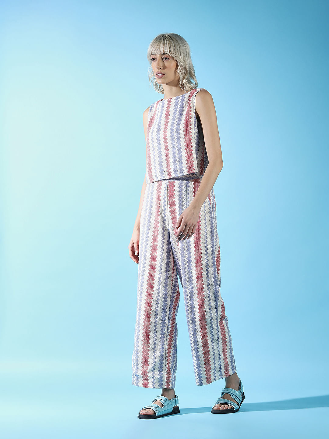 Off-White Embroidered Co-Ord Set Top