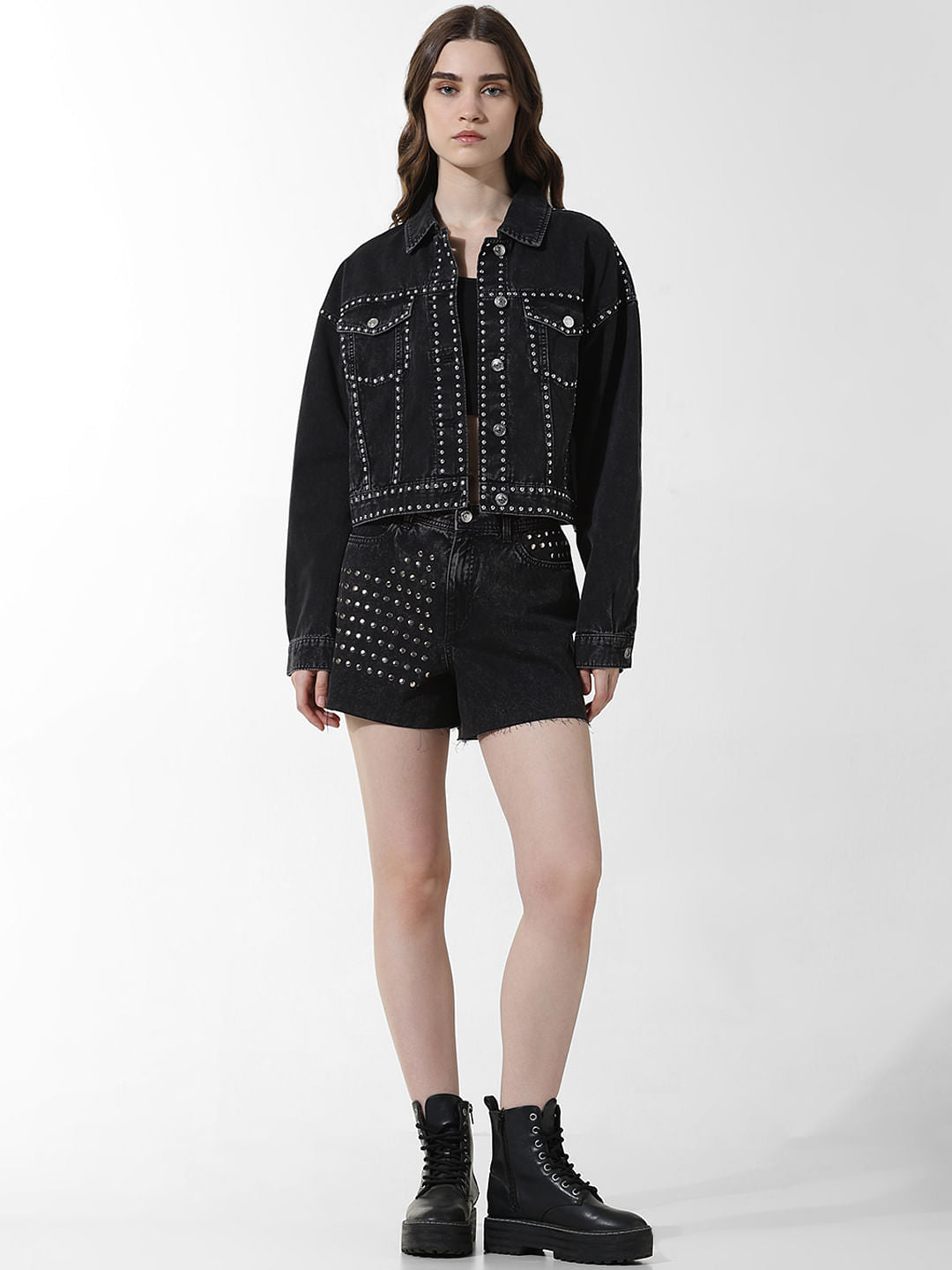 Black Embellished Co-Ord Set Jacket