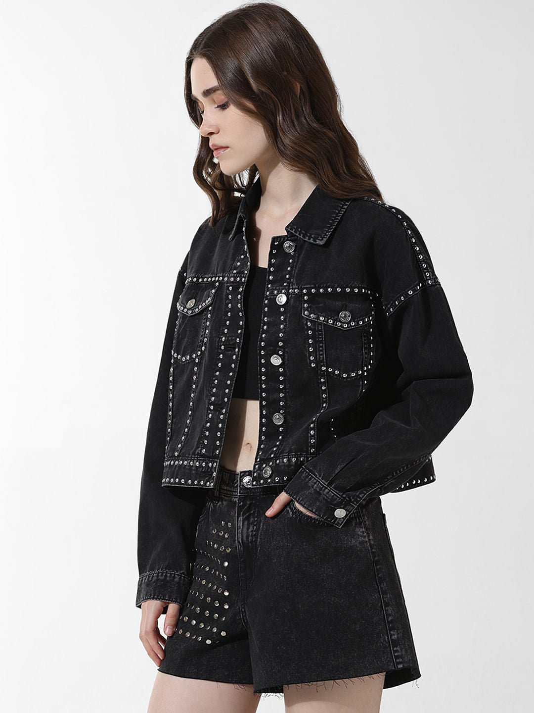 Black Embellished Co-Ord Set Jacket